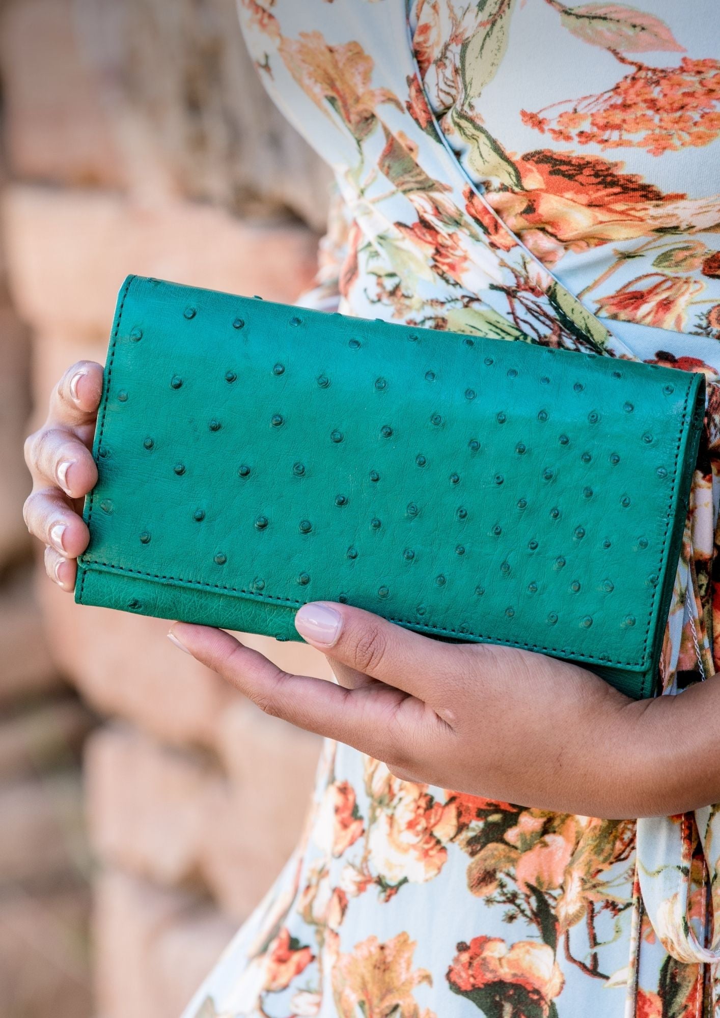ostrich purse