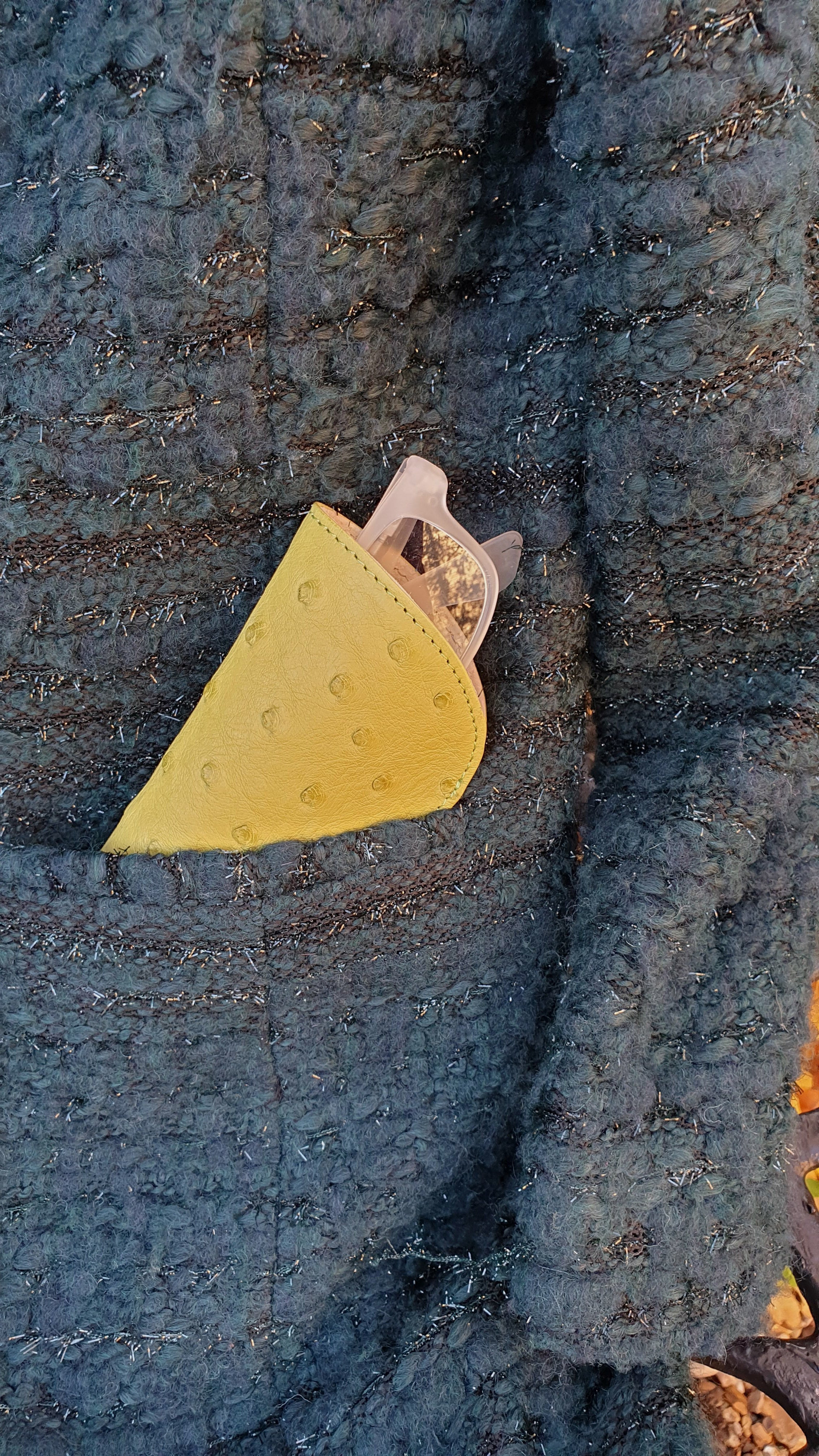 Ostrich Leather Glasses Case