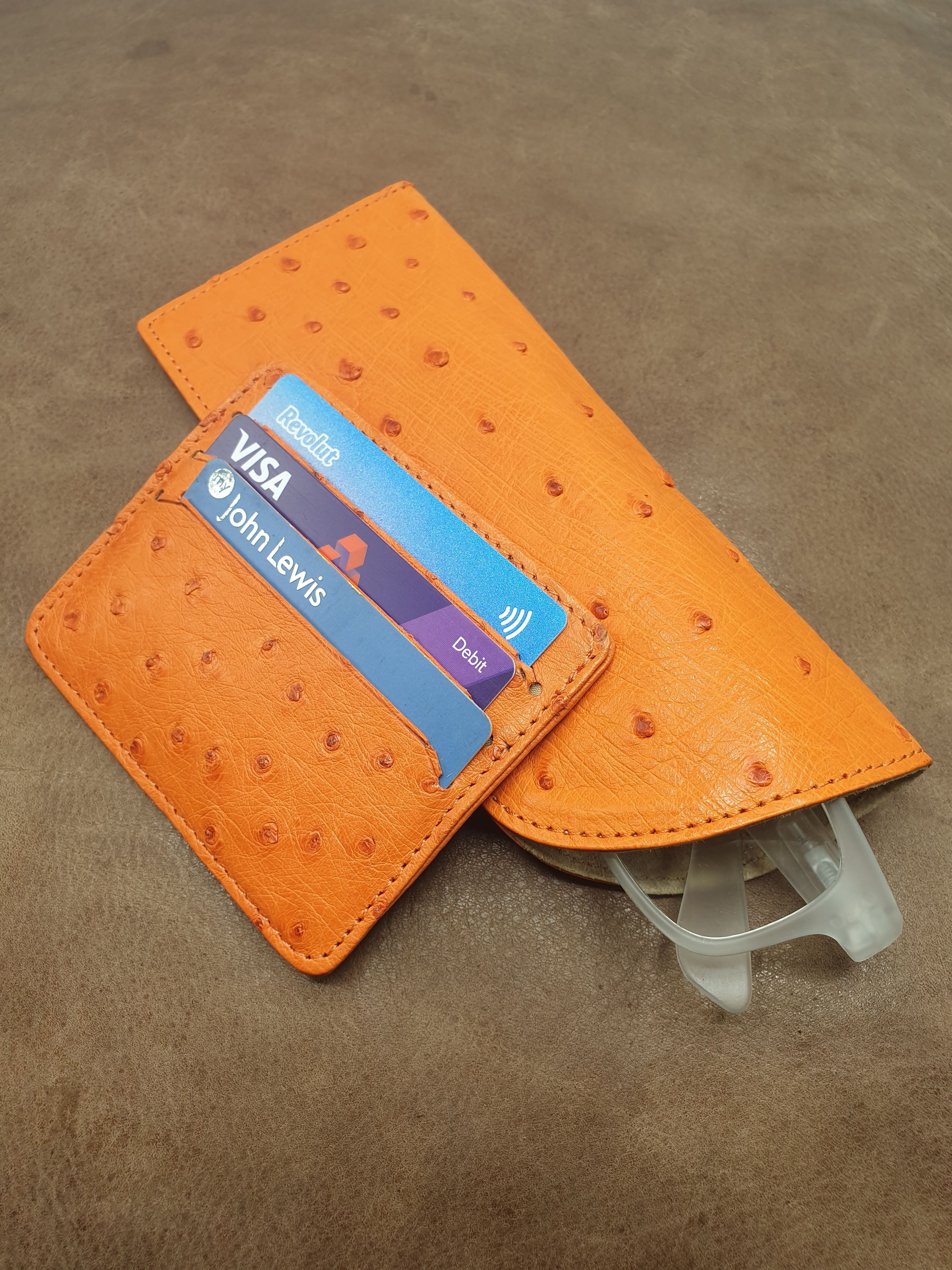 Ostrich Leather Glasses Case