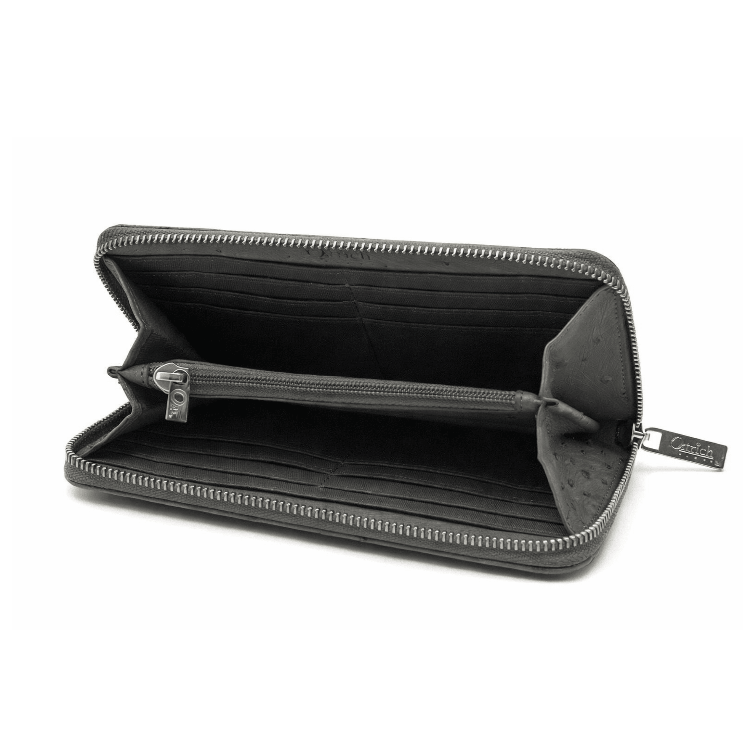 Cango Zip Clutch Ostrich Leather Wallet - Ostrich Leather Wallet