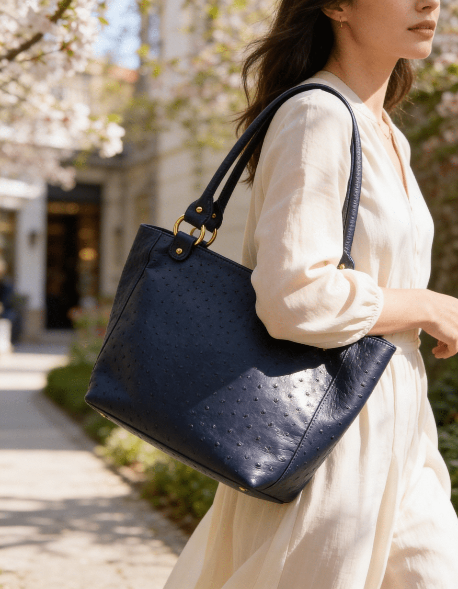 Karoo Ostrich Leather Tote Handbag - Ostrich Leather Bag