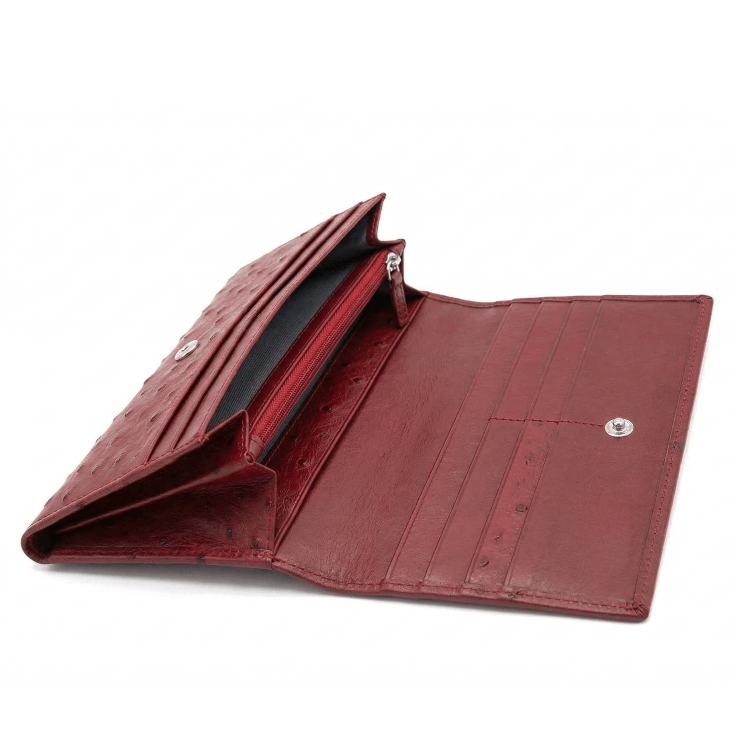 Large Classic Ostrich Leather Wallet - Ostrich Leather Wallet