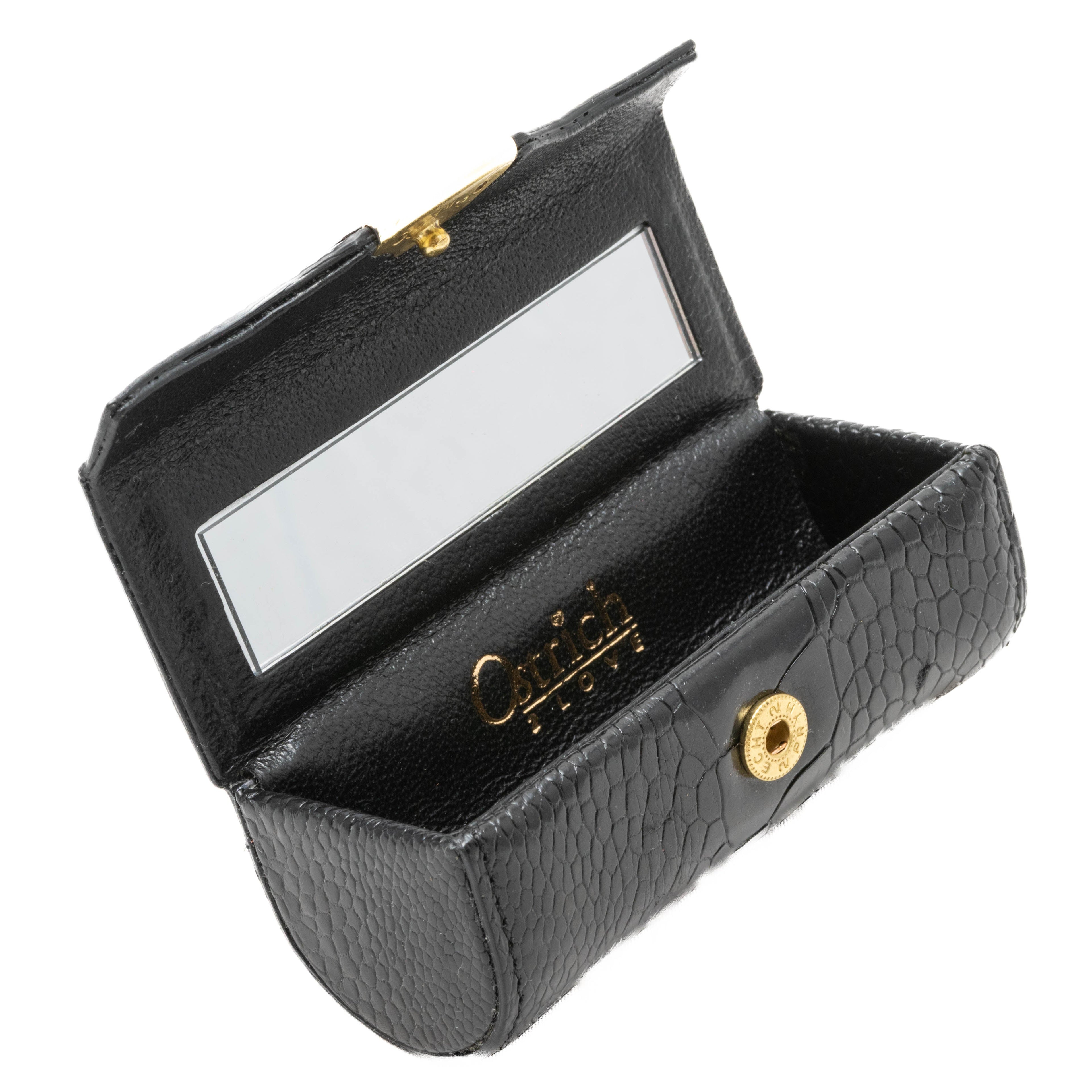 Luxury Ostrich Shin Leather Lipstick Holder - Ostrich Leather Wallet