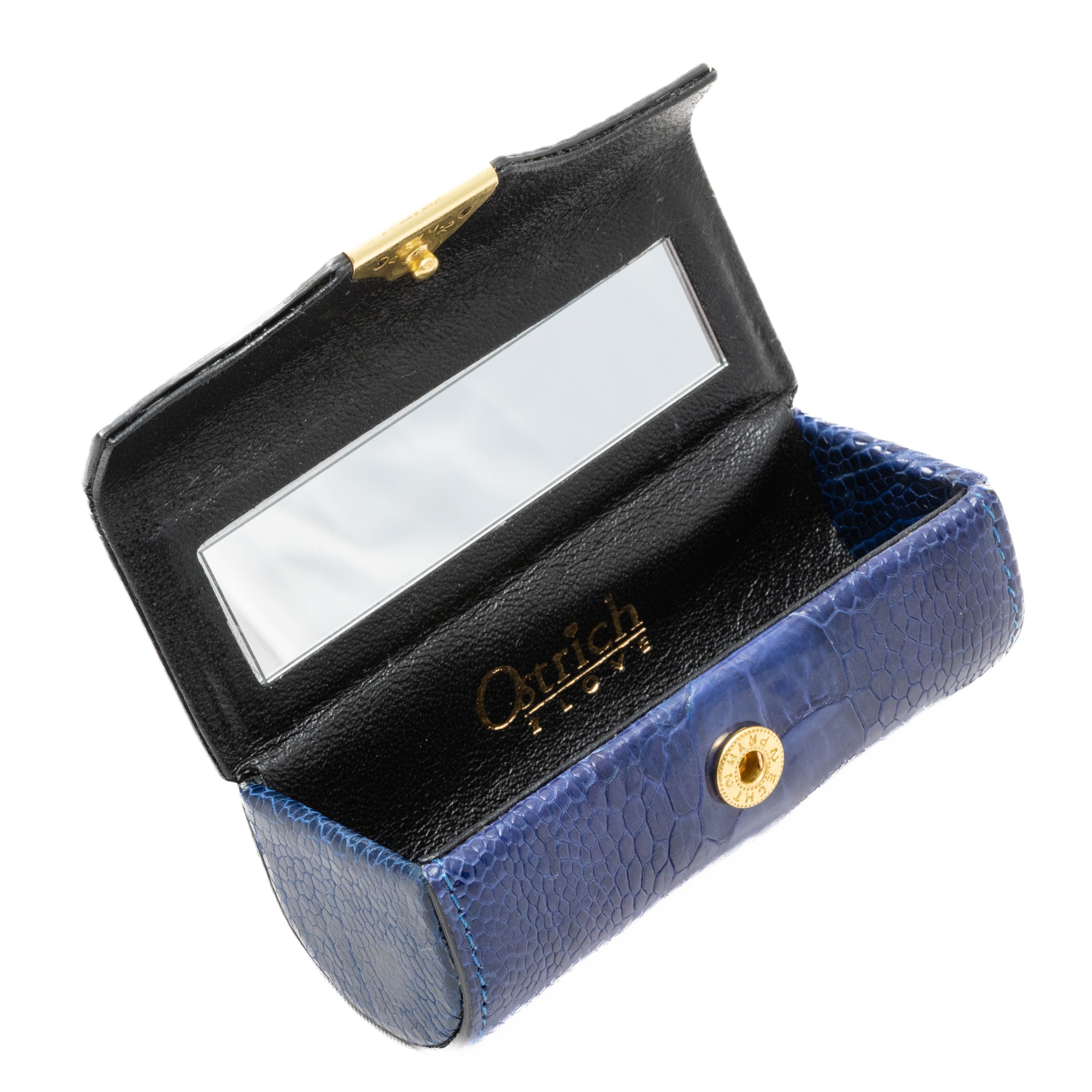 Luxury Ostrich Shin Leather Lipstick Holder - Ostrich Leather Wallet
