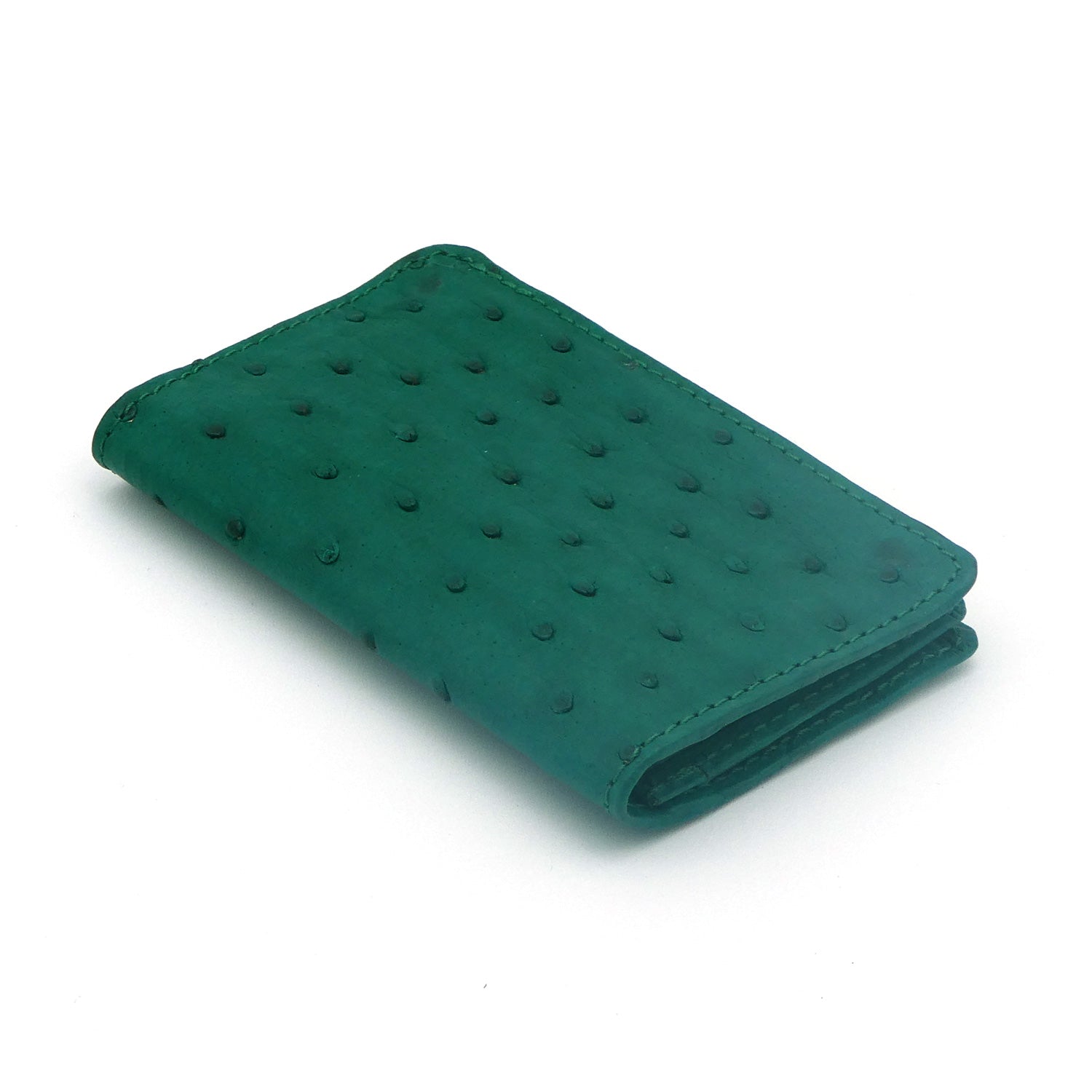 Ostrich Leather Business Card Holder Wallet - Ostrich Leather Wallet