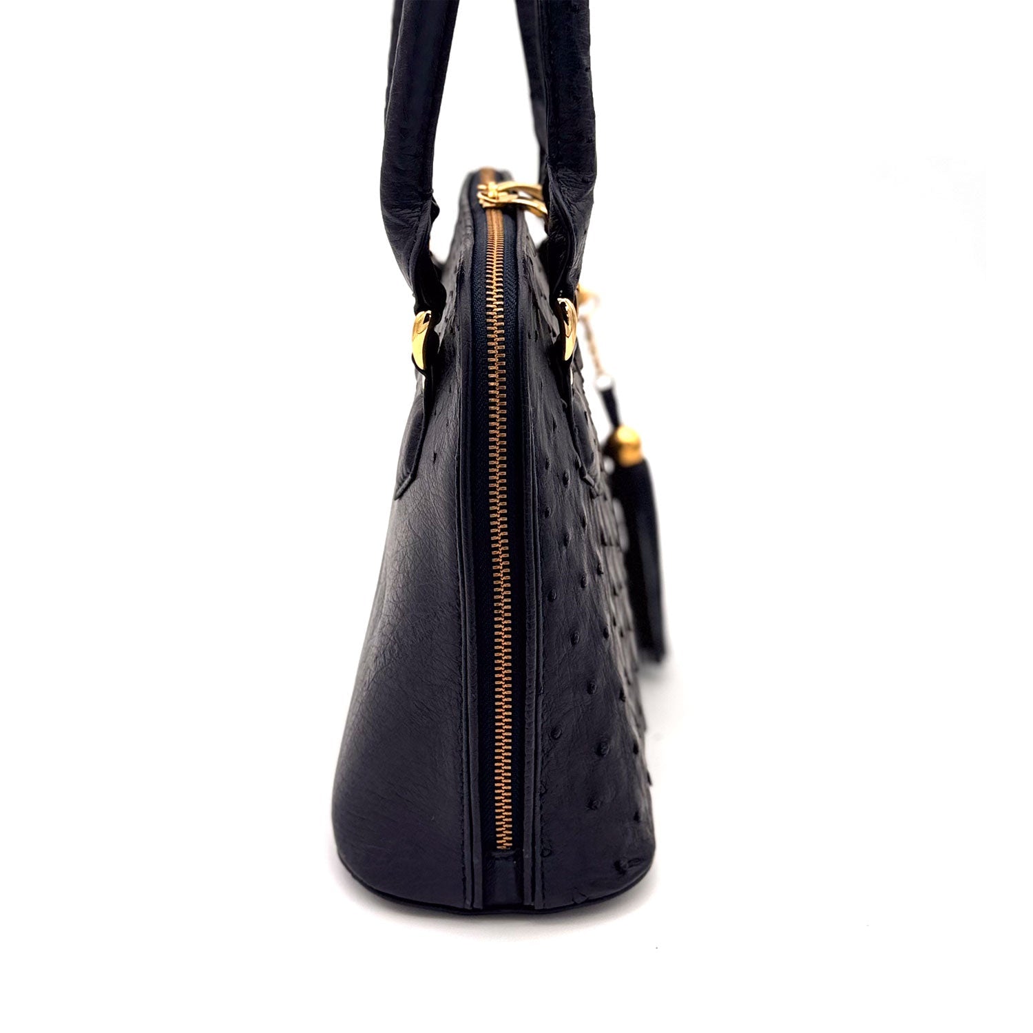 Ostrich Leather Knysna Midi Hepburn Bag - Ostrich Leather Bag