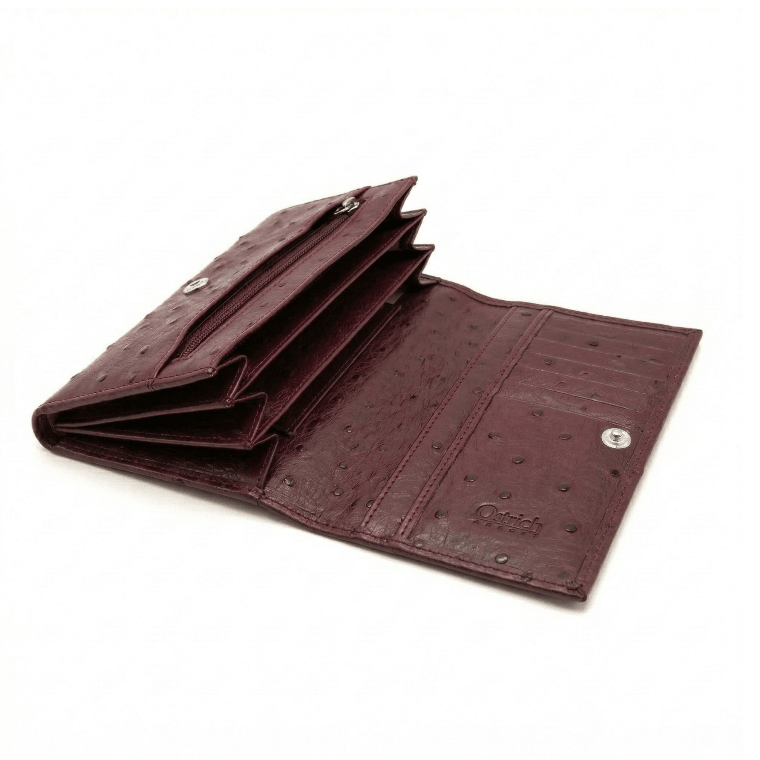 Small Ostrich Leather Classic Wallet - Ostrich Leather Wallet