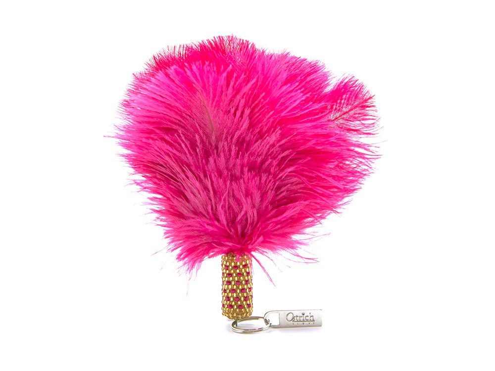 Beaded Feather Duster Keyring - Keyrings