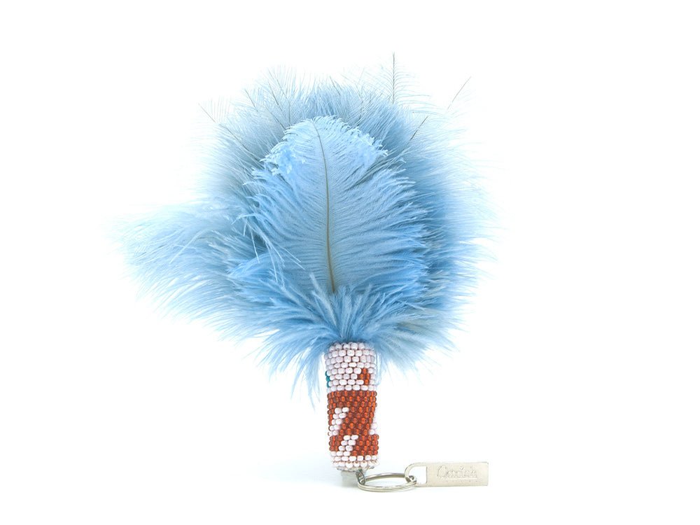 Beaded Feather Duster Keyring - Keyrings