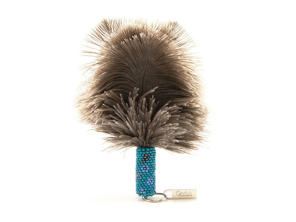 Beaded Feather Duster Keyring - Keyrings