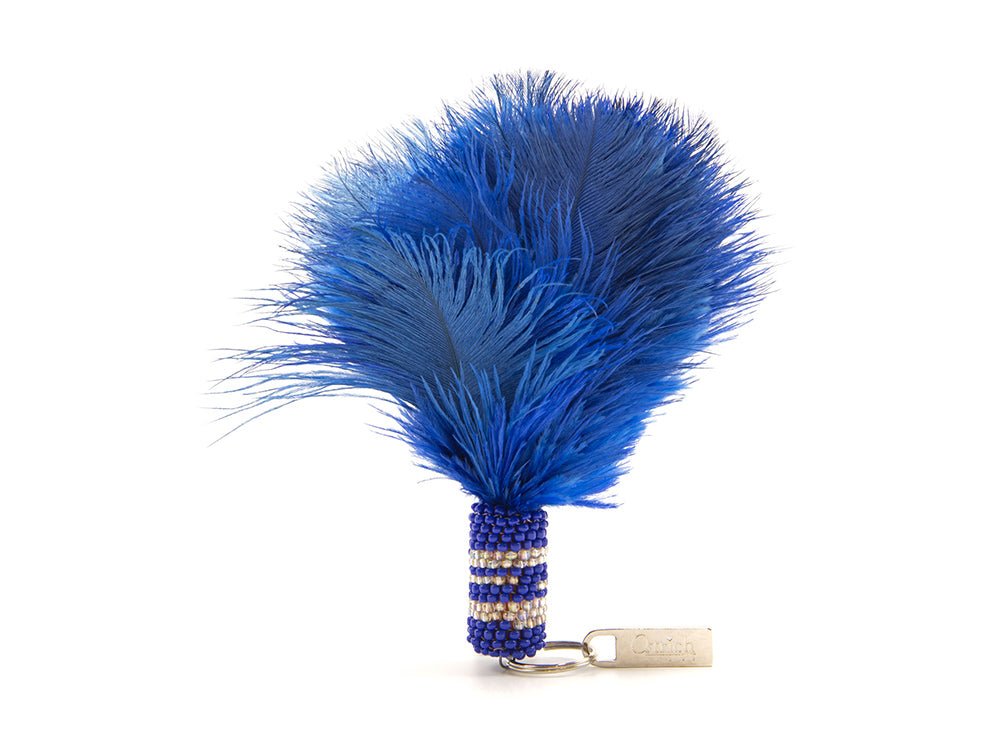 Beaded Feather Duster Keyring - Keyrings