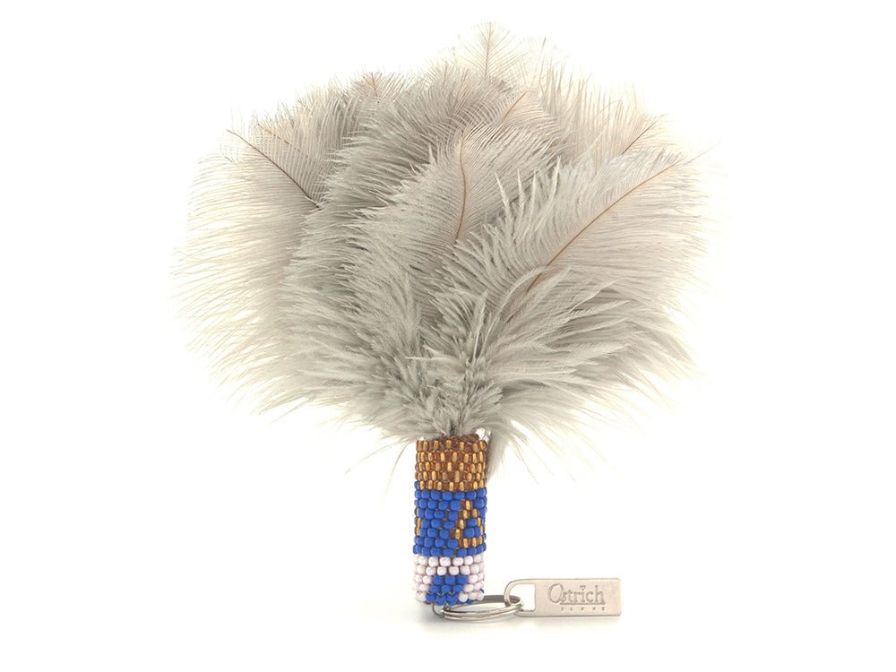 Beaded Feather Duster Keyring - Keyrings