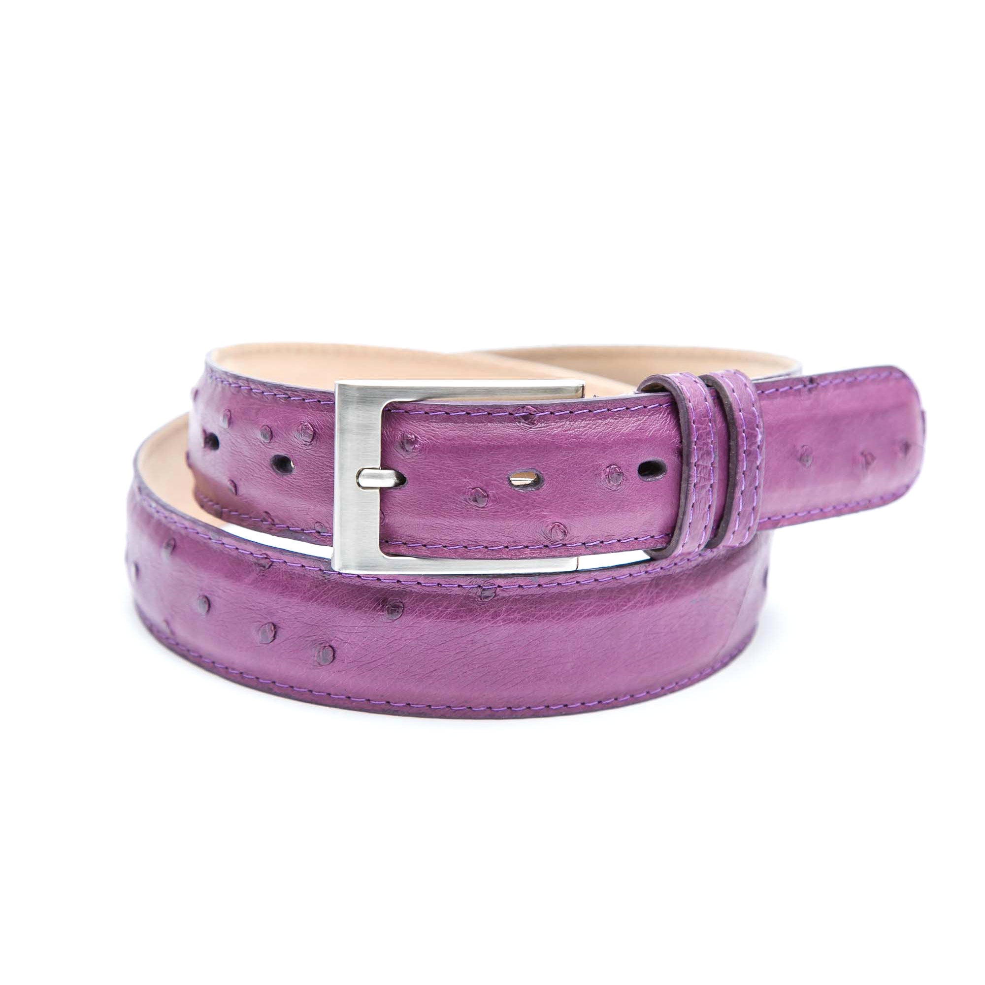 Genuine Ostrich Leather Quill Belt (African Violet) - Ostrich Leather Belt