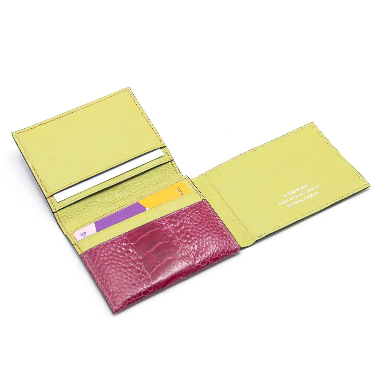 Montana Ostrich Shin Leather Credit Card Folder - Ostrich Leather Wallet