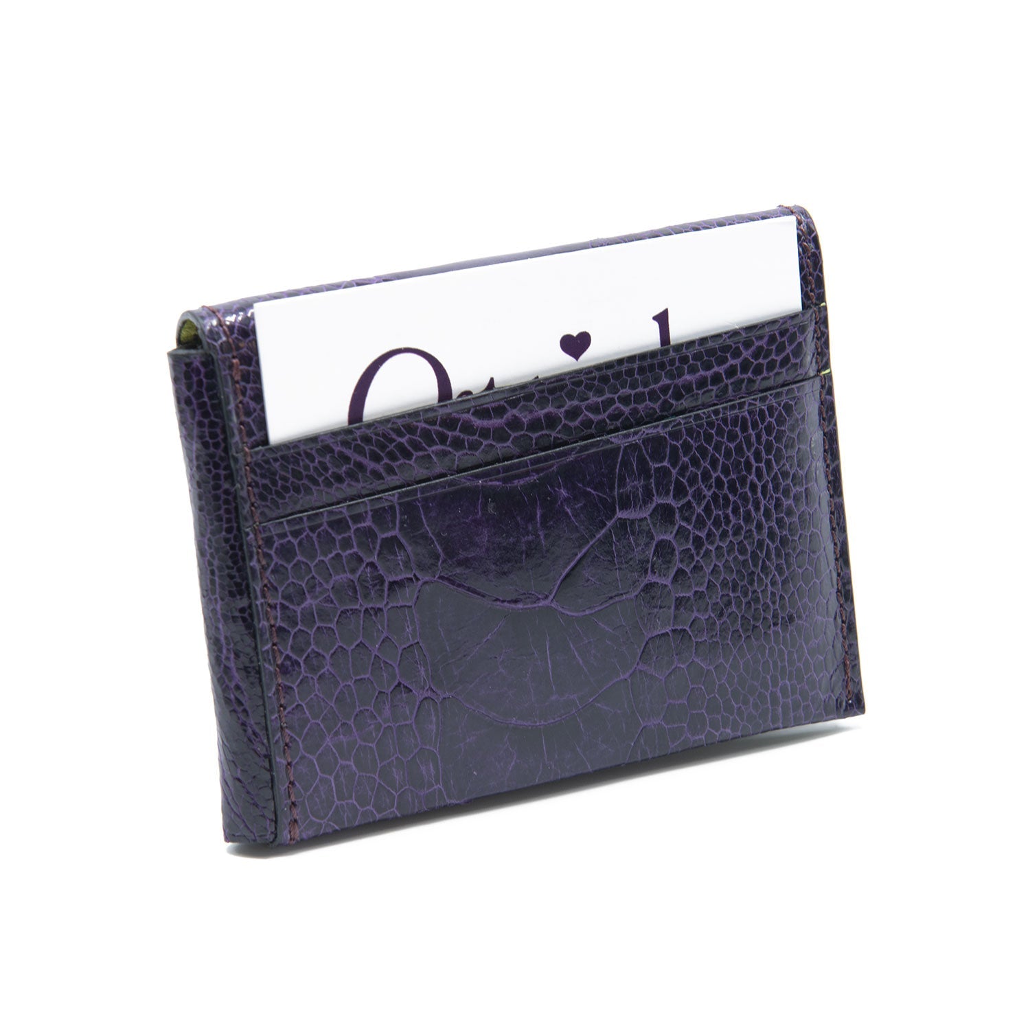 Montana Ostrich Shin Leather Credit Card Folder - Ostrich Leather Wallet