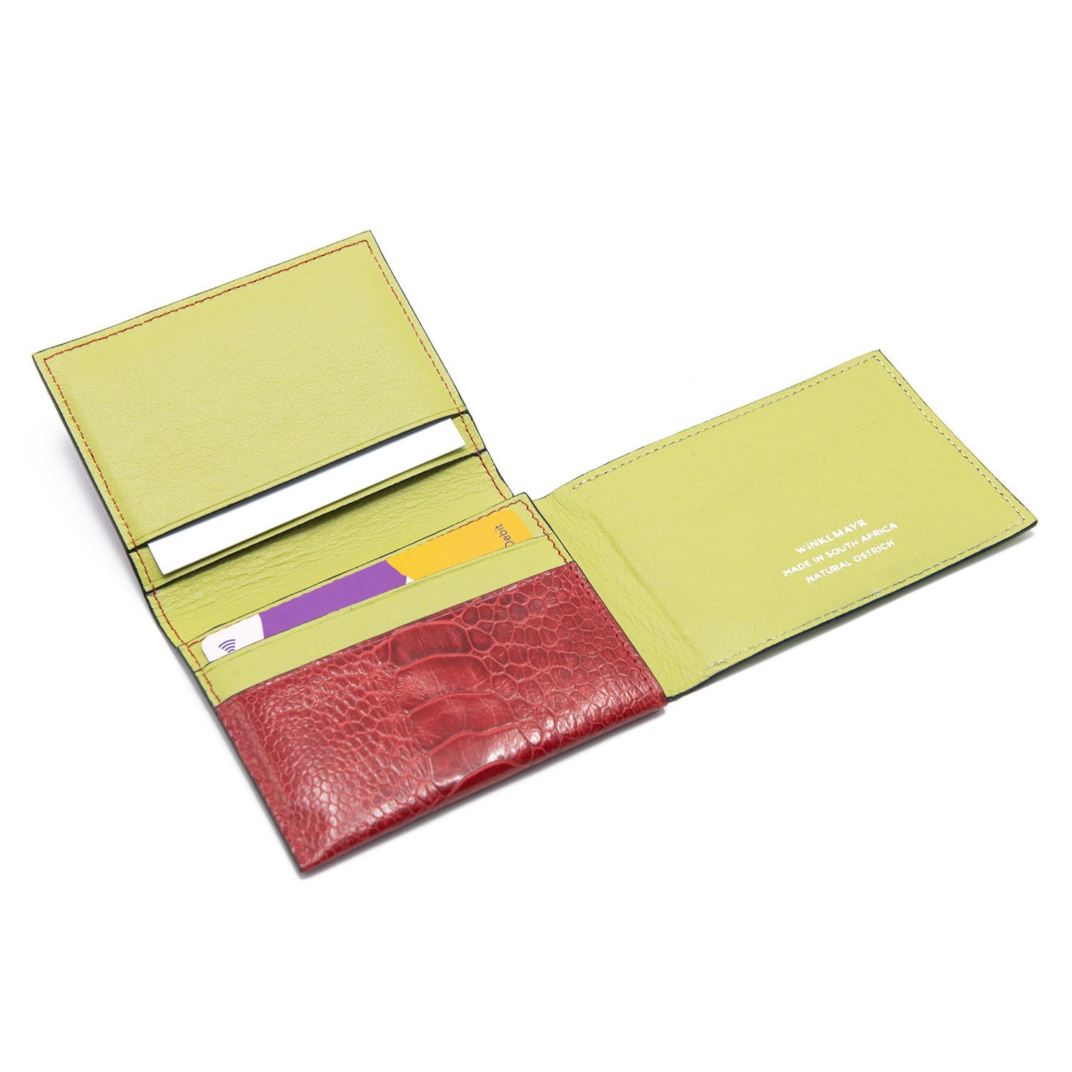 Montana Ostrich Shin Leather Credit Card Folder - Ostrich Leather Wallet