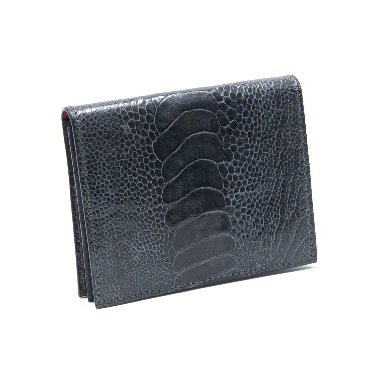 Montana Ostrich Shin Leather Credit Card Folder - Ostrich Leather Wallet