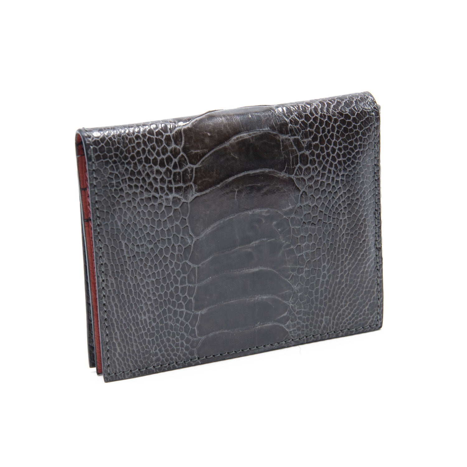 Montana Ostrich Shin Leather Credit Card Folder - Ostrich Leather Wallet