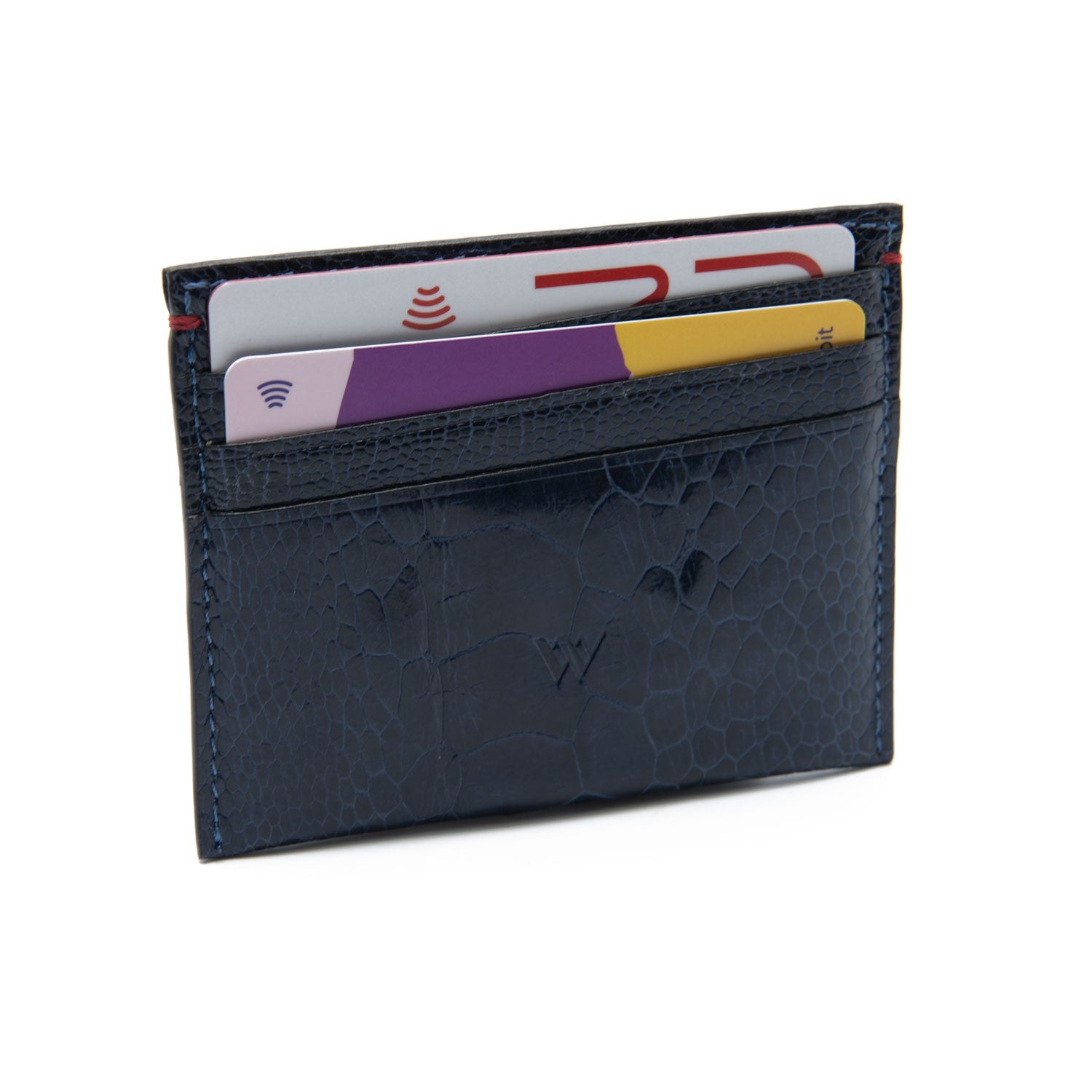 Nebraska Ostrich Shin Leather Small Cardholder - Ostrich Leather Wallet