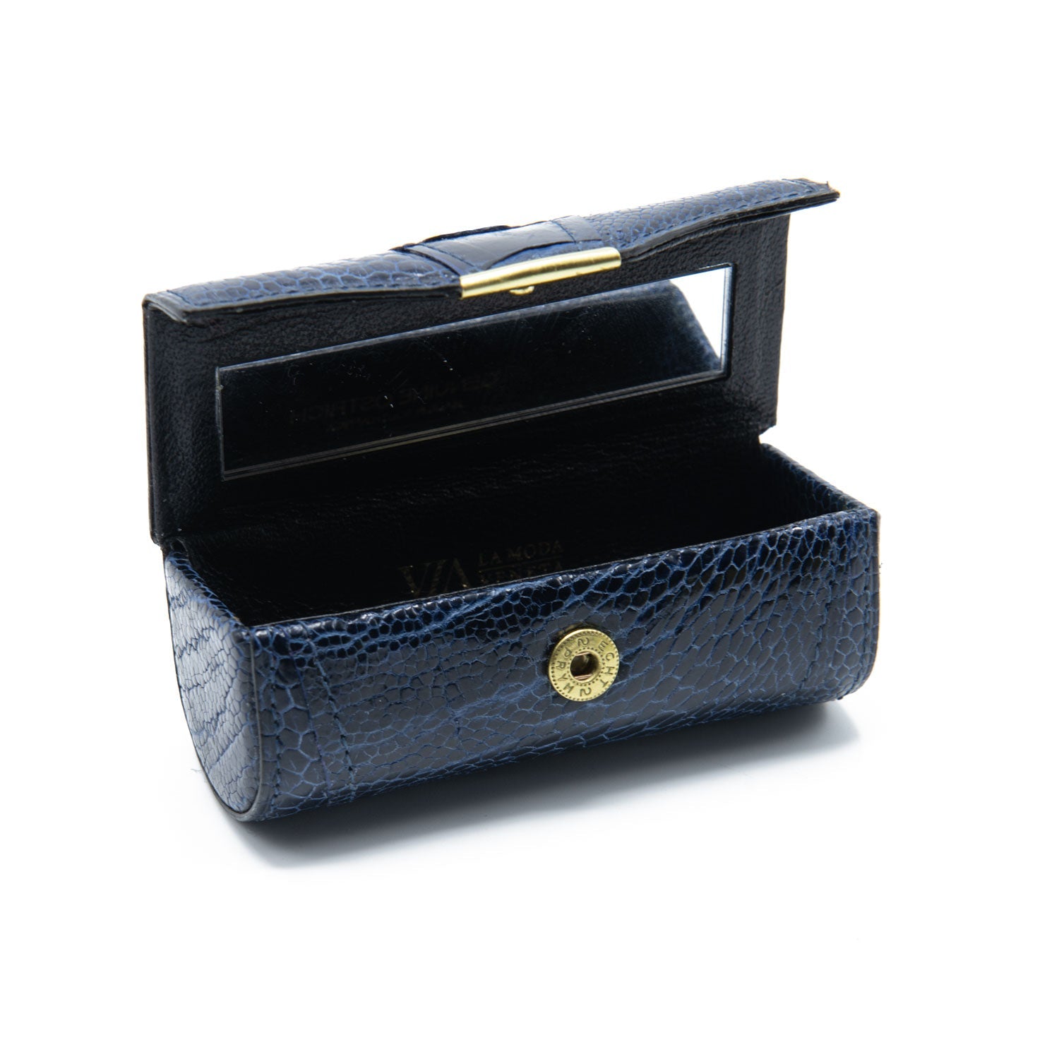 New York Ostrich Shin Leather Lipstick Holder - Ostrich Leather Lipstick Holder