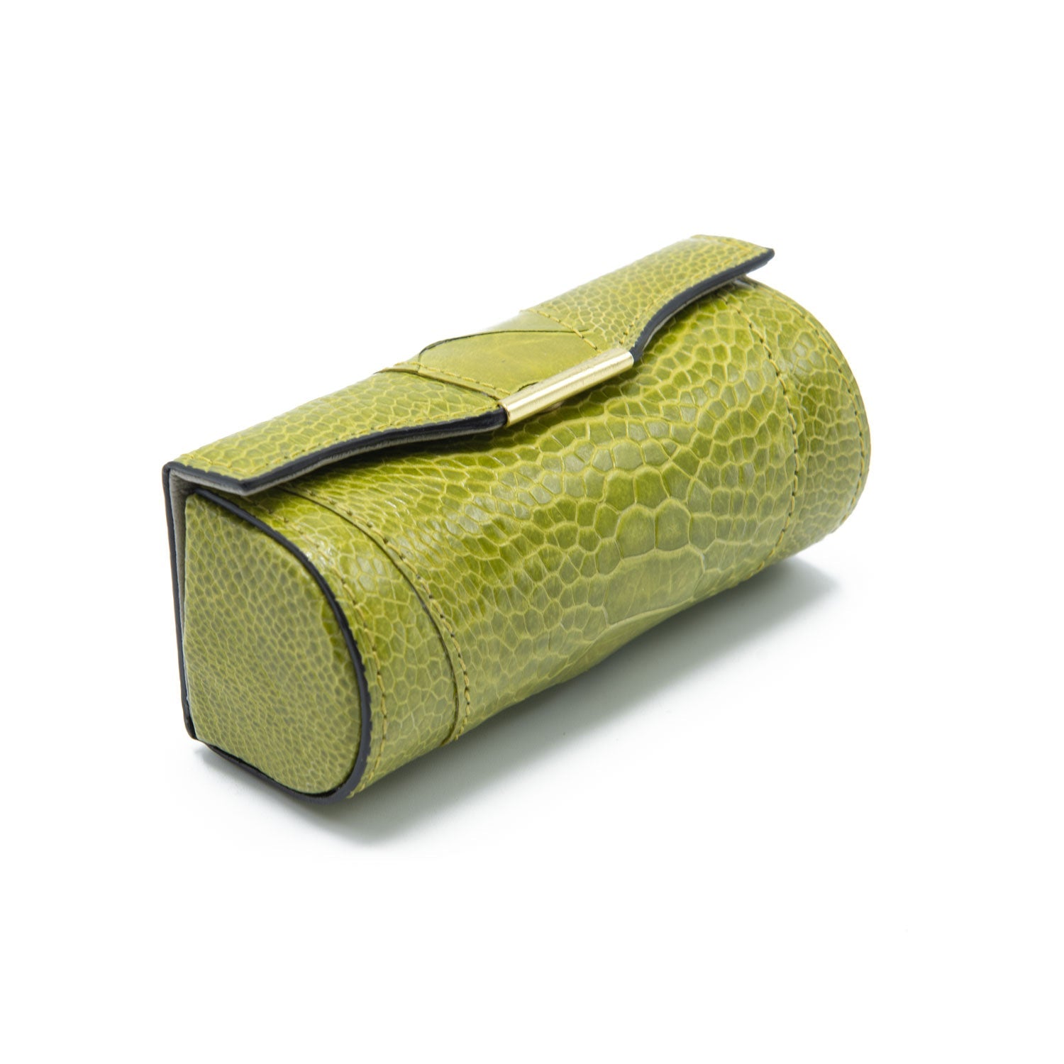 New York Ostrich Shin Leather Lipstick Holder - Ostrich Leather Lipstick Holder