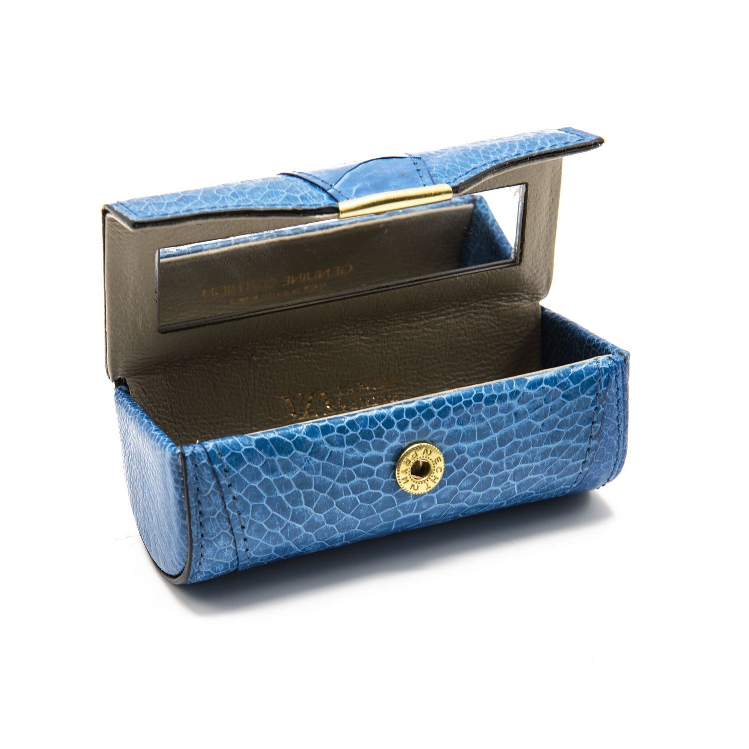 New York Ostrich Shin Leather Lipstick Holder - Ostrich Leather Lipstick Holder