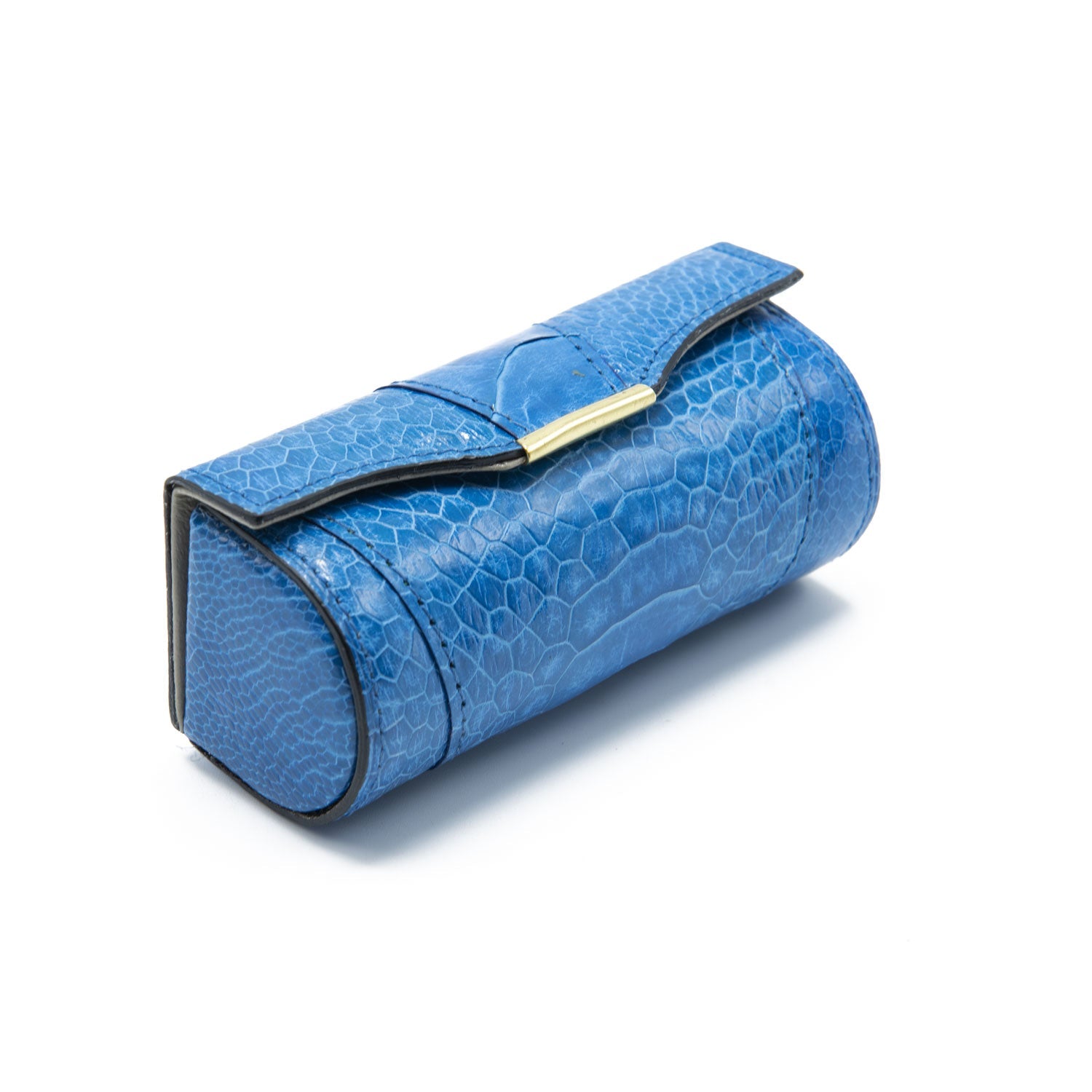 New York Ostrich Shin Leather Lipstick Holder - Ostrich Leather Lipstick Holder