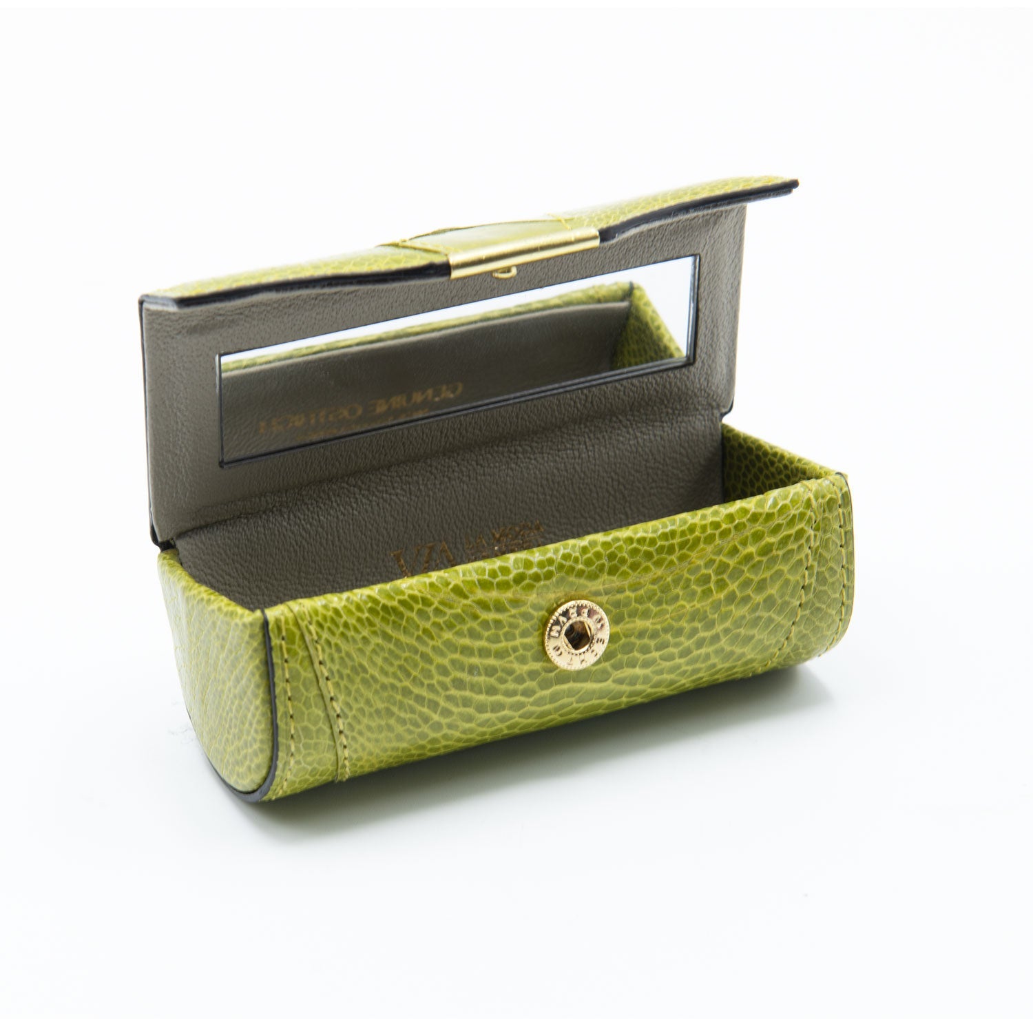 New York Ostrich Shin Leather Lipstick Holder - Ostrich Leather Lipstick Holder