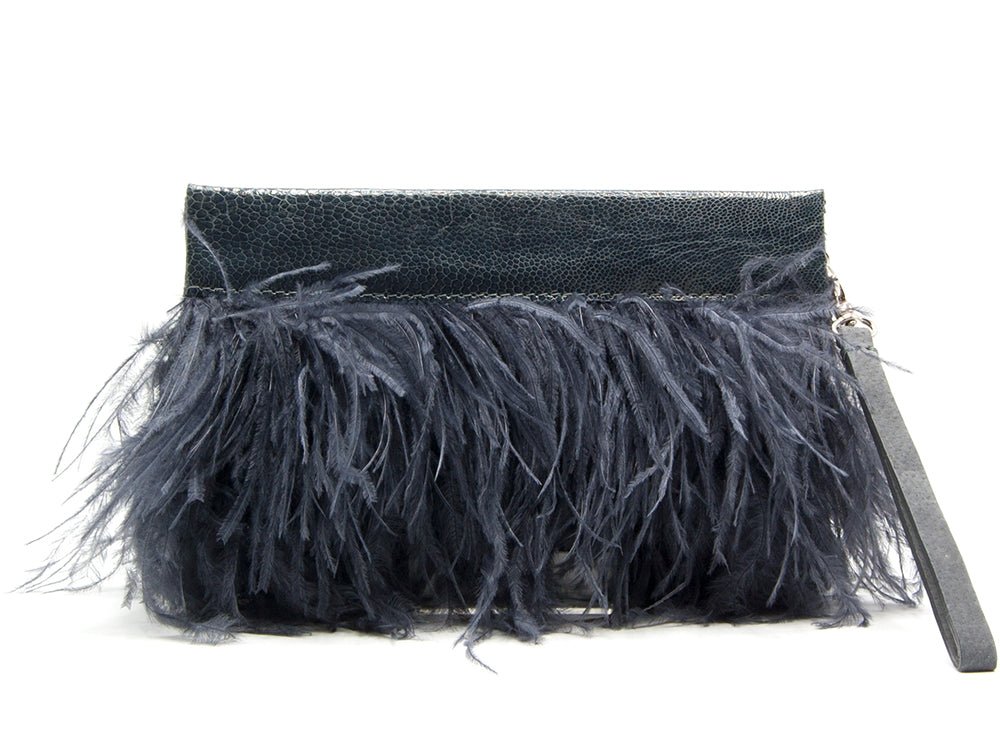 Ostrich Feather Clutch - Handbags & Clutch Bags