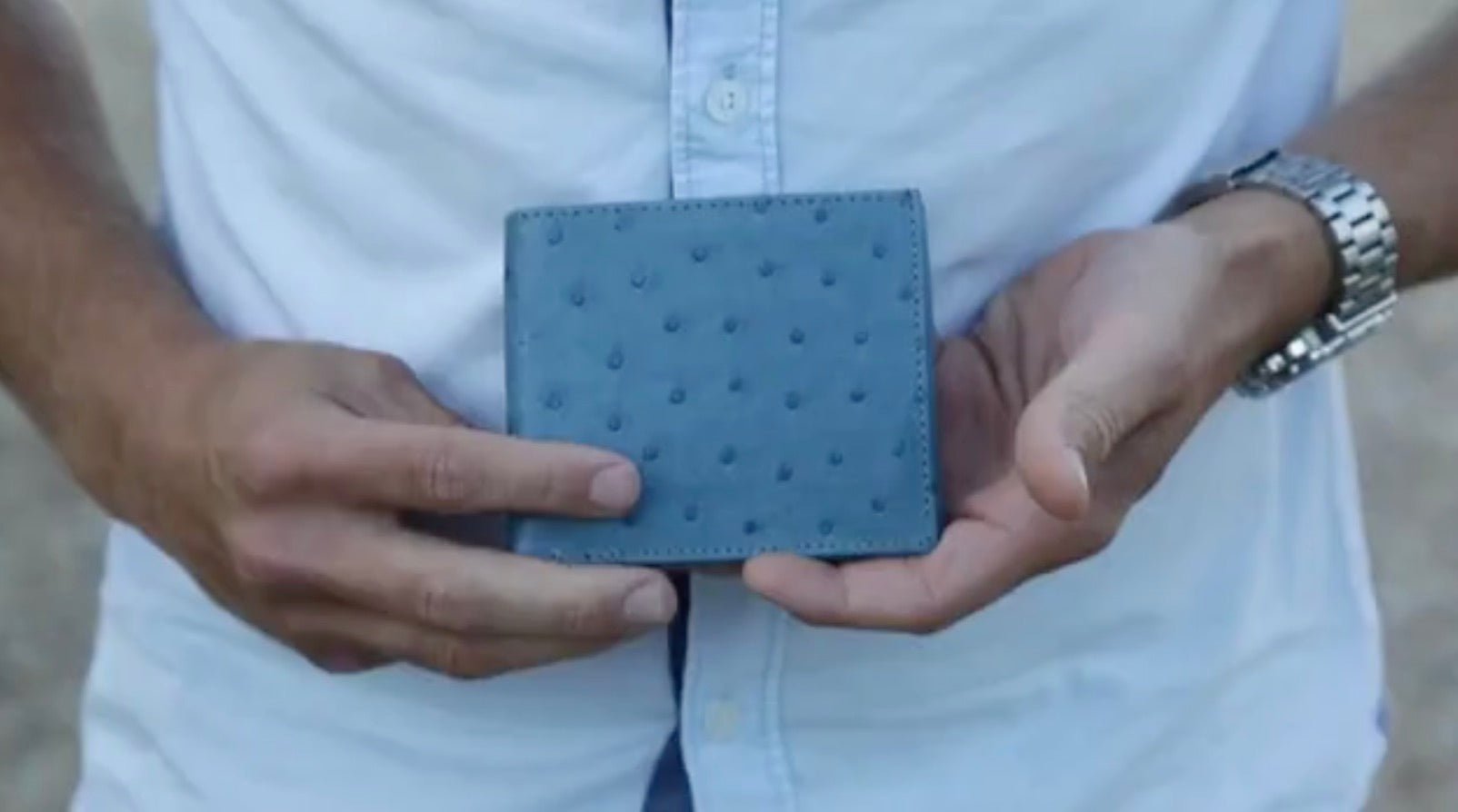 Ostrich Leather Bill & Coin Wallet - Ostrich Leather Wallet