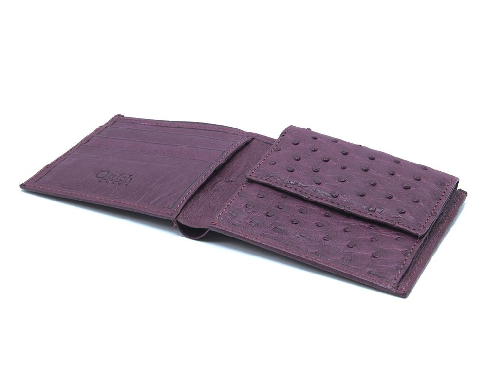 Ostrich Leather Bill & Coin Wallet - Ostrich Leather Wallet