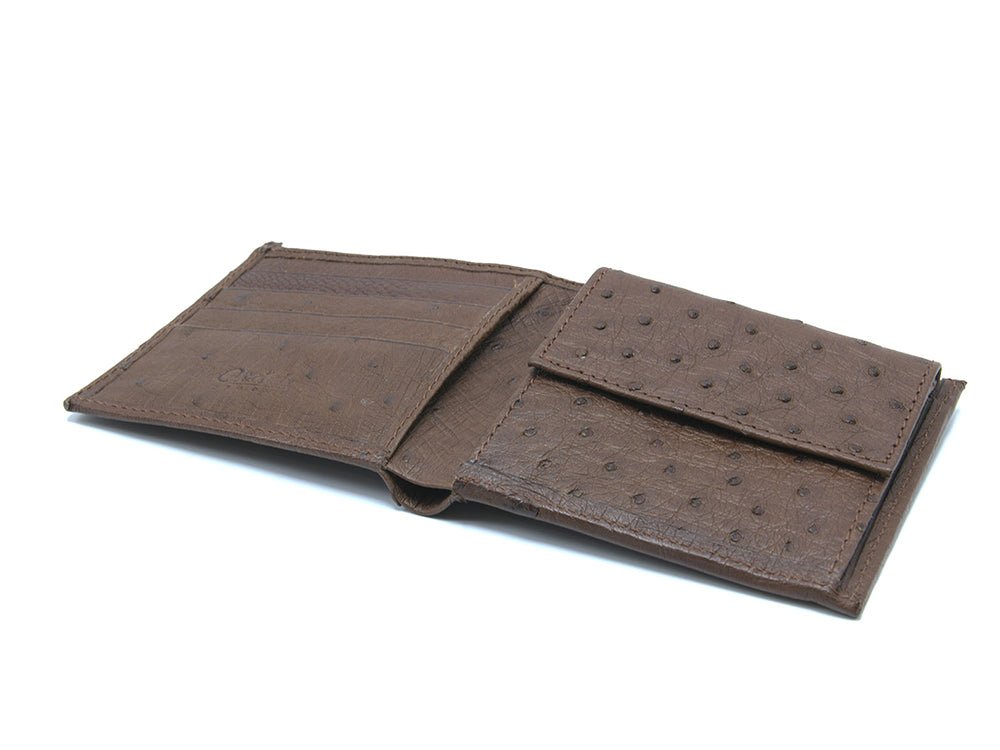 Ostrich Leather Bill & Coin Wallet - Ostrich Leather Wallet