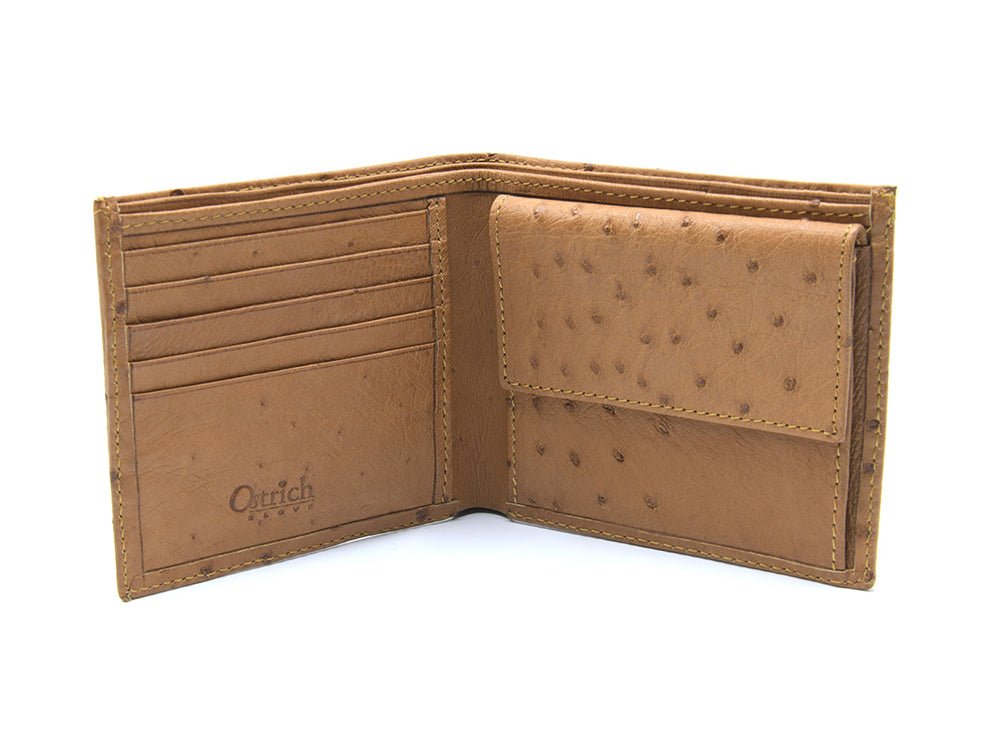 Ostrich Leather Bill & Coin Wallet - Ostrich Leather Wallet