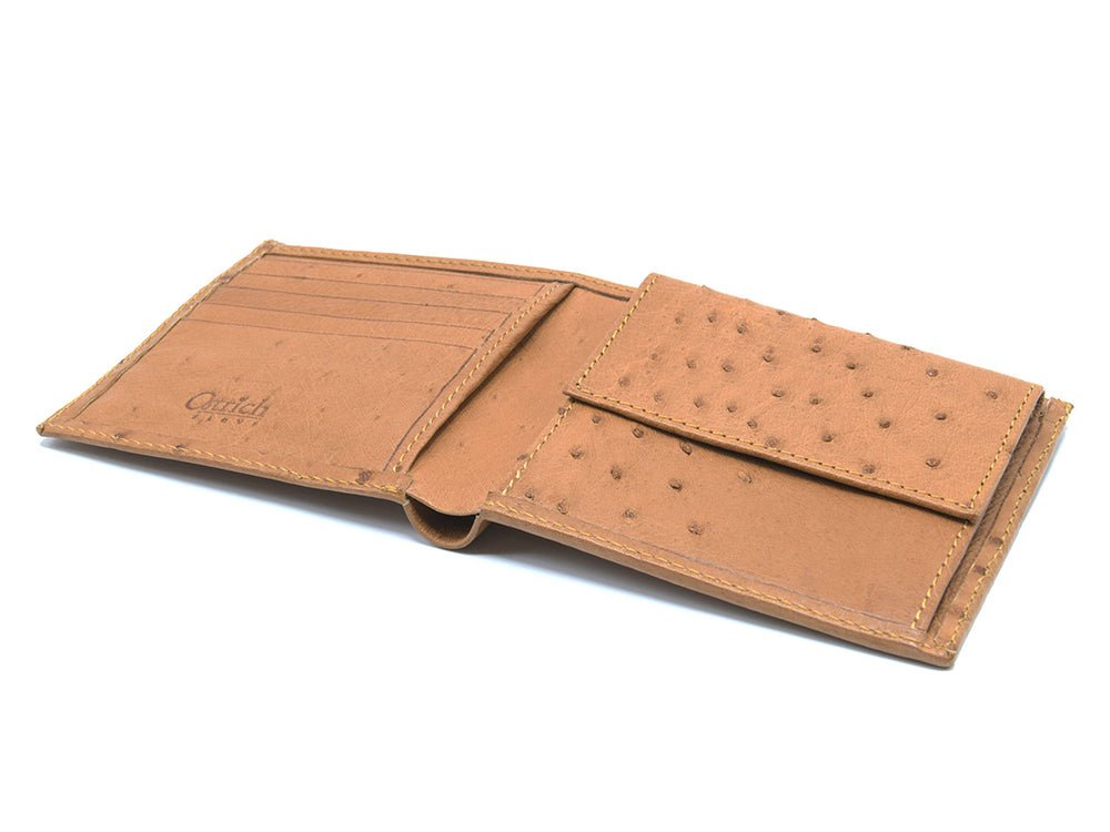 Ostrich Leather Bill & Coin Wallet - Ostrich Leather Wallet