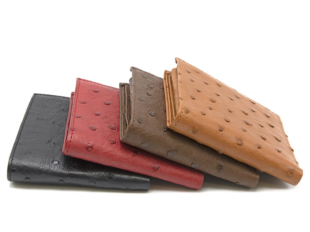 Ostrich Leather Bill & Coin Wallet - Ostrich Leather Wallet