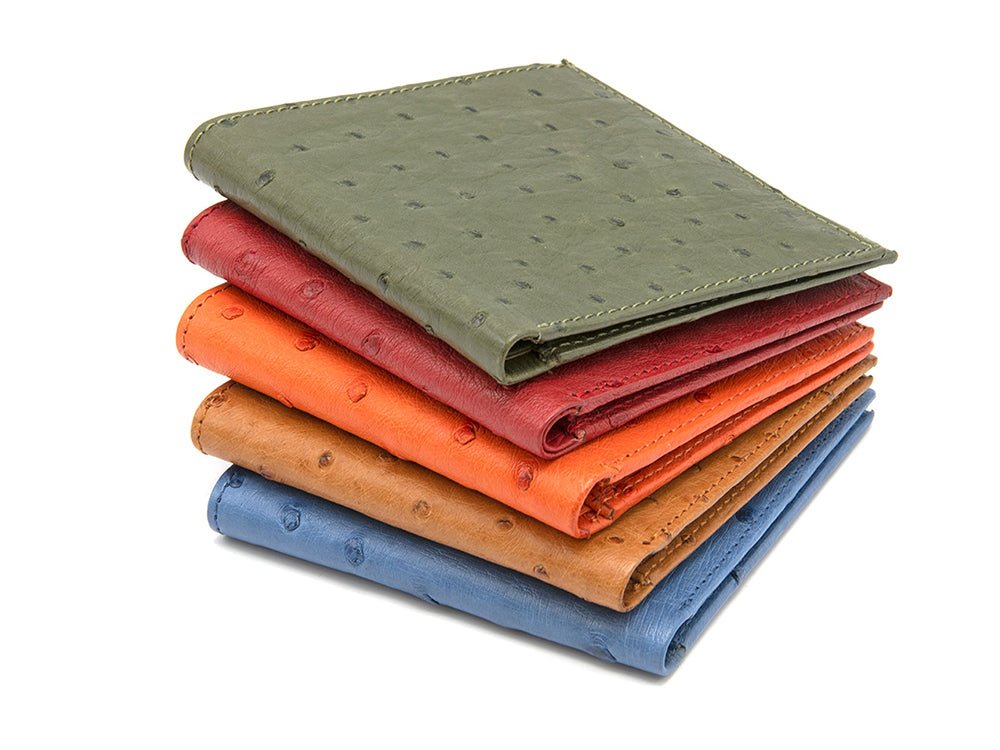 Ostrich Leather Billfold Wallet - Ostrich Leather Wallet