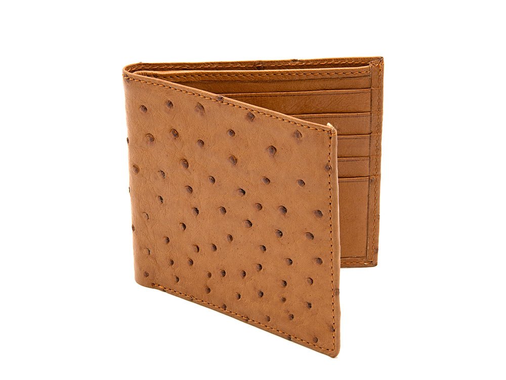 Ostrich Leather Billfold Wallet - Ostrich Leather Wallet