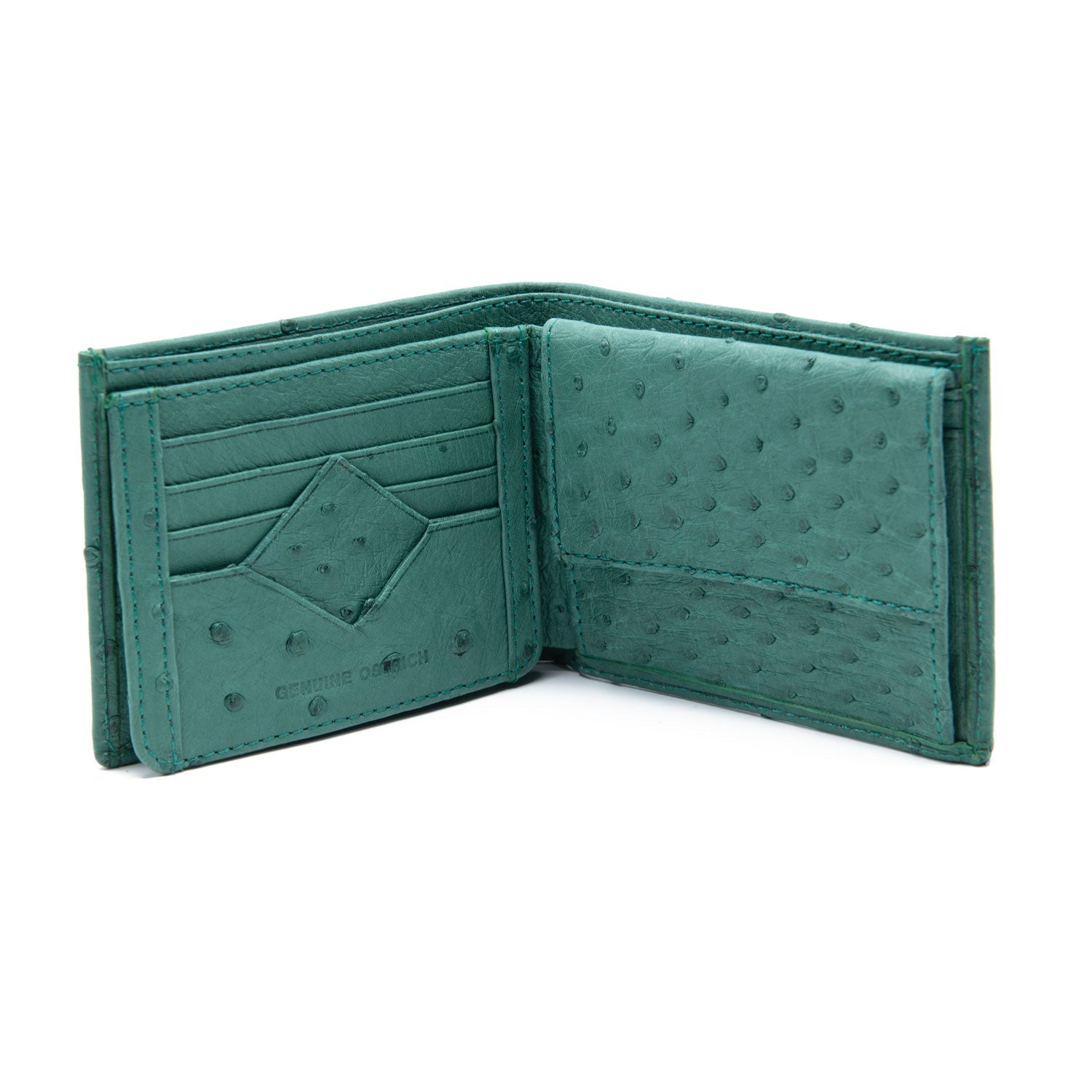 Ostrich Leather Diamond Wallet - Ostrich Leather Wallet