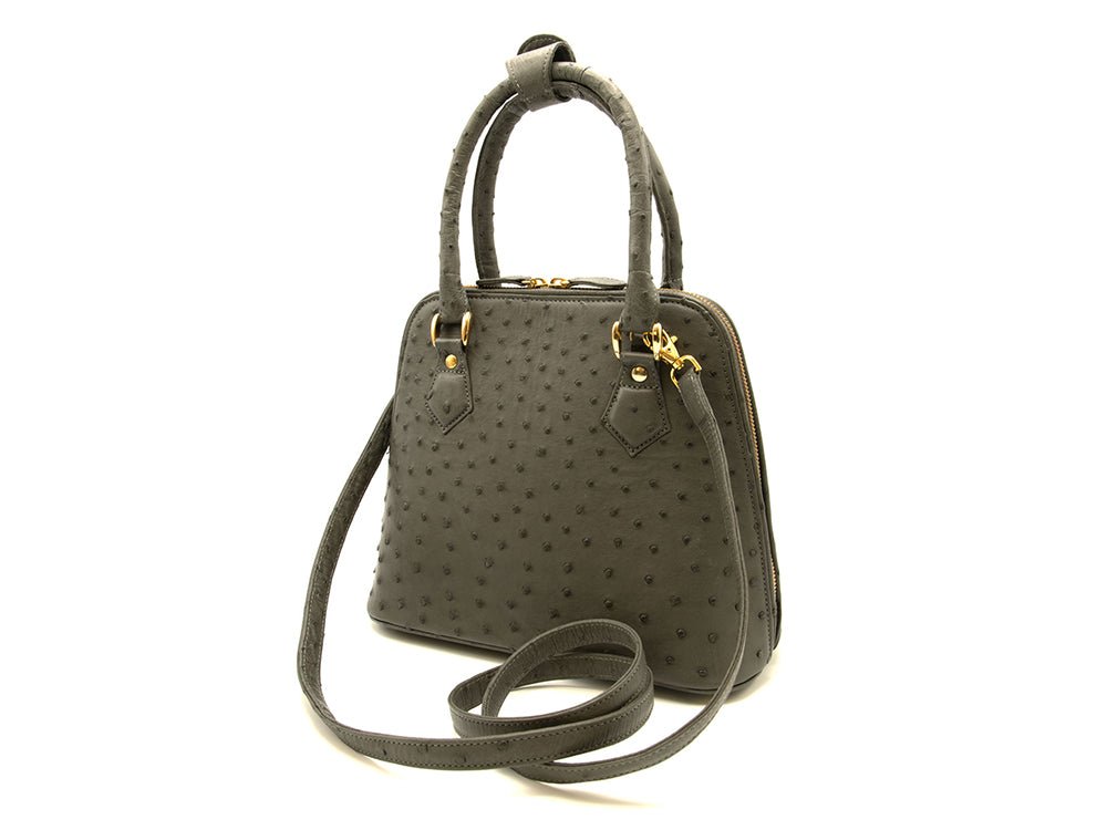 Ostrich Leather Knysna Midi Hepburn Bag - Ostrich Leather Bag