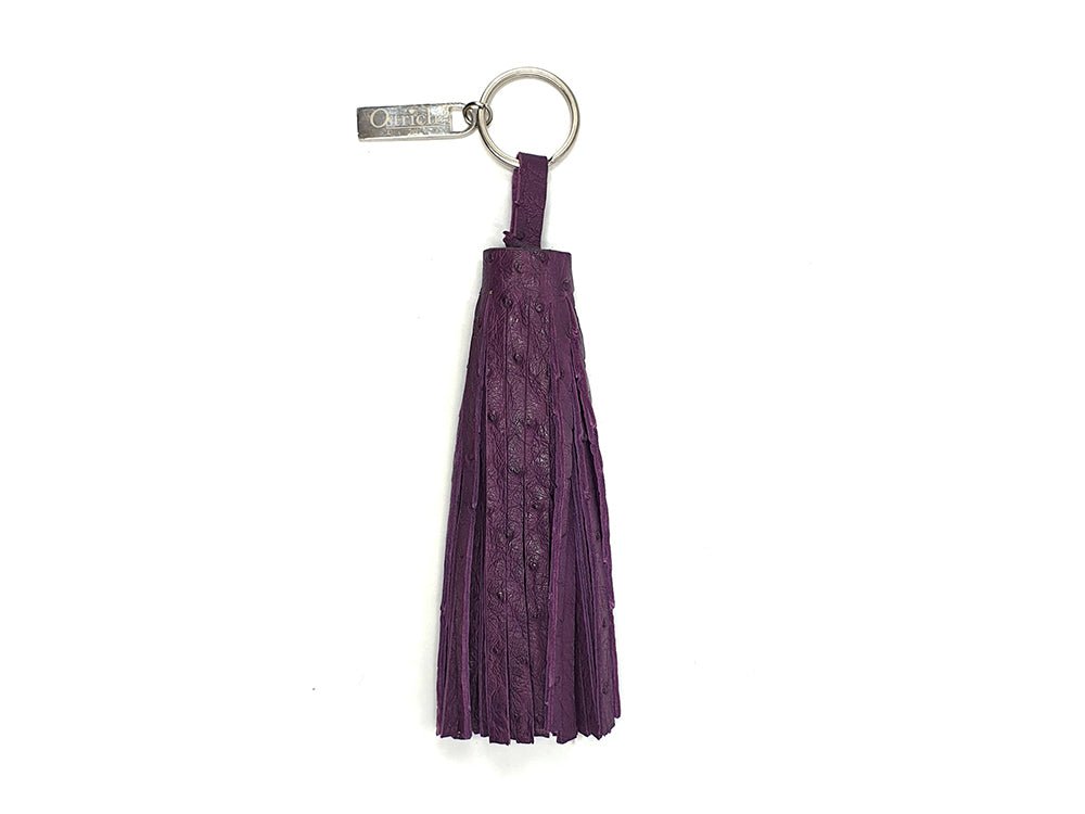 Ostrich Leather Tassel Keyring - Keyrings