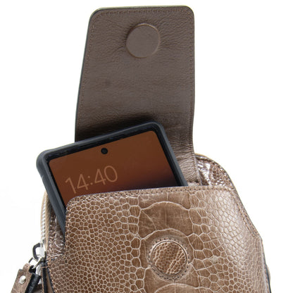 Ostrich Shin Leather Phone Bag - Ostrich Leather Bag