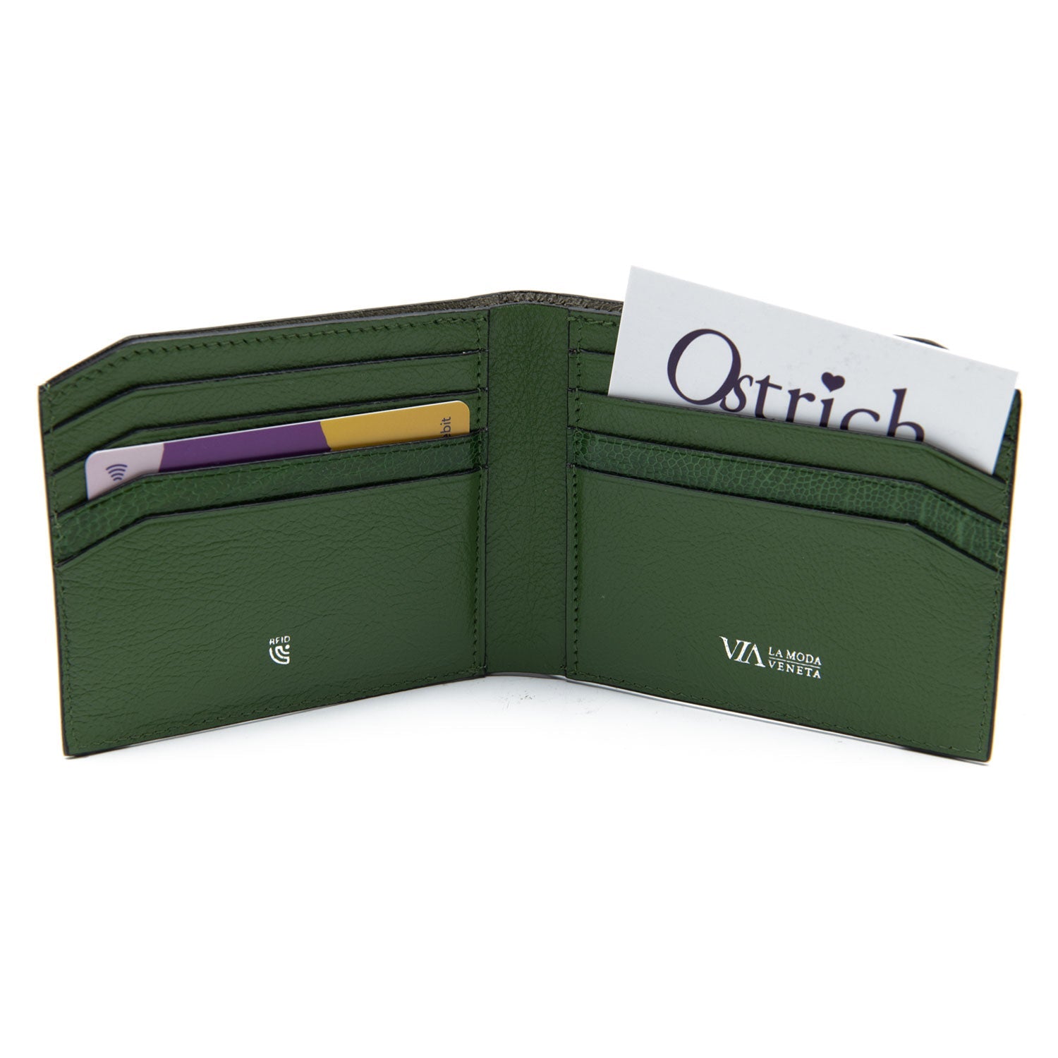 Santa Fe Ostrich Shin Leather Billfold Wallet - Ostrich Leather Wallet