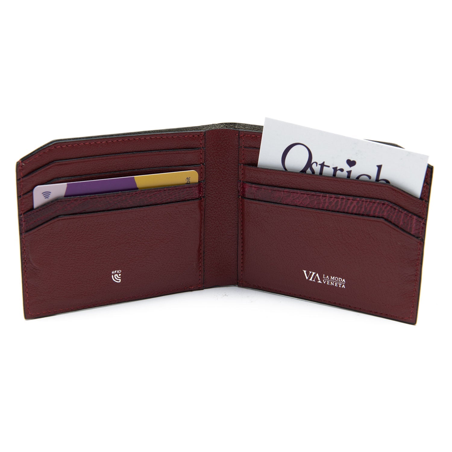 Santa Fe Ostrich Shin Leather Billfold Wallet - Ostrich Leather Wallet