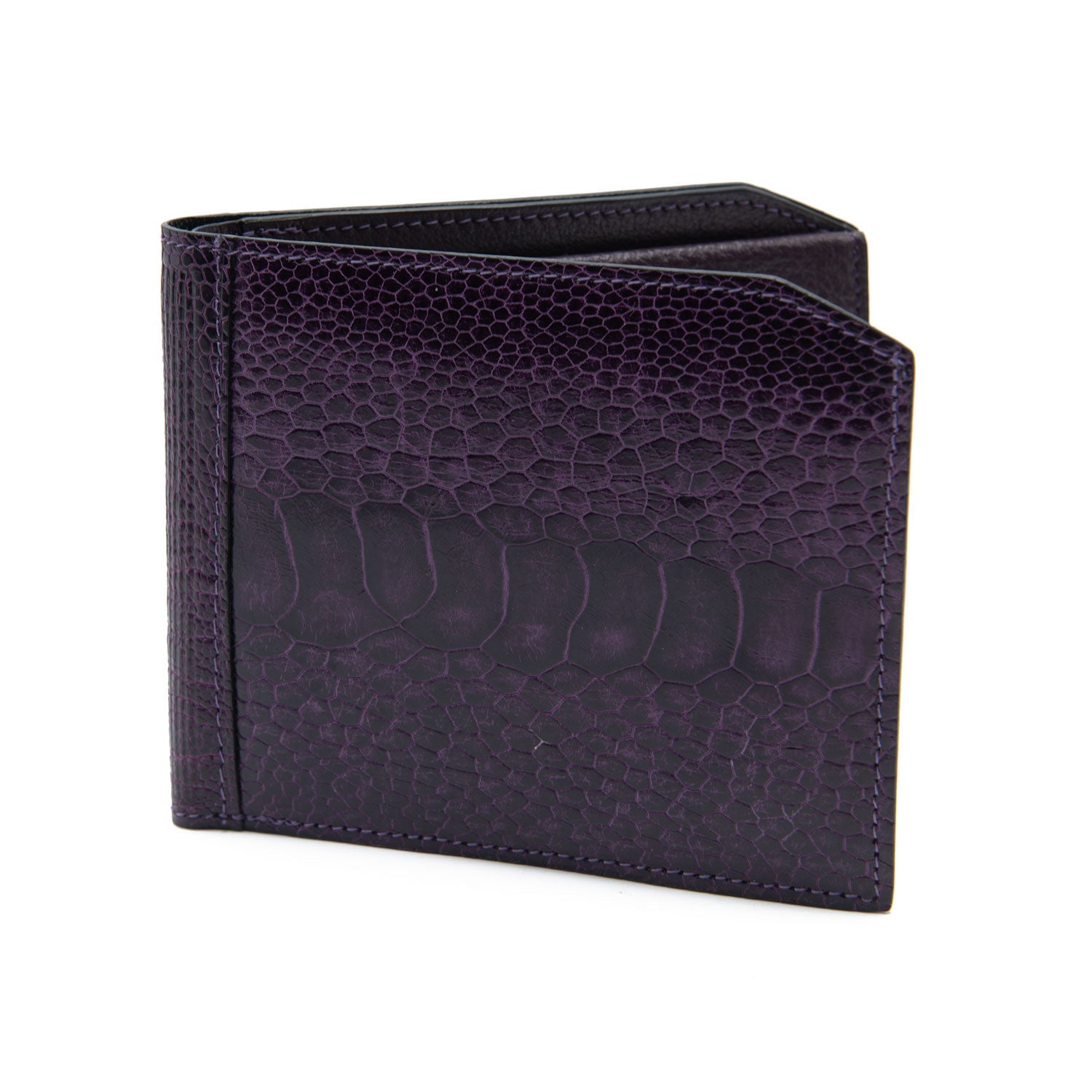 Sante Fe Ostrich Patent Leather Bill & Coin Wallet