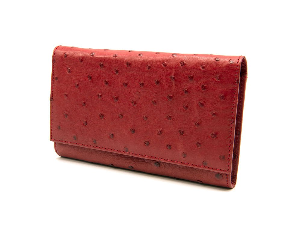 Small Ostrich Leather Classic Wallet - Ostrich Leather Wallet