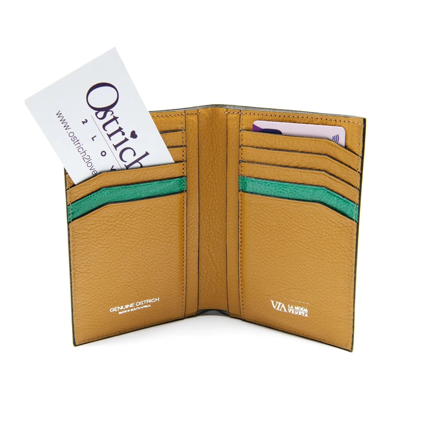 Experience the Luxury and Practicality of Our Arizona Ostrich Shin Leather Card Holder - Ostrich2Love