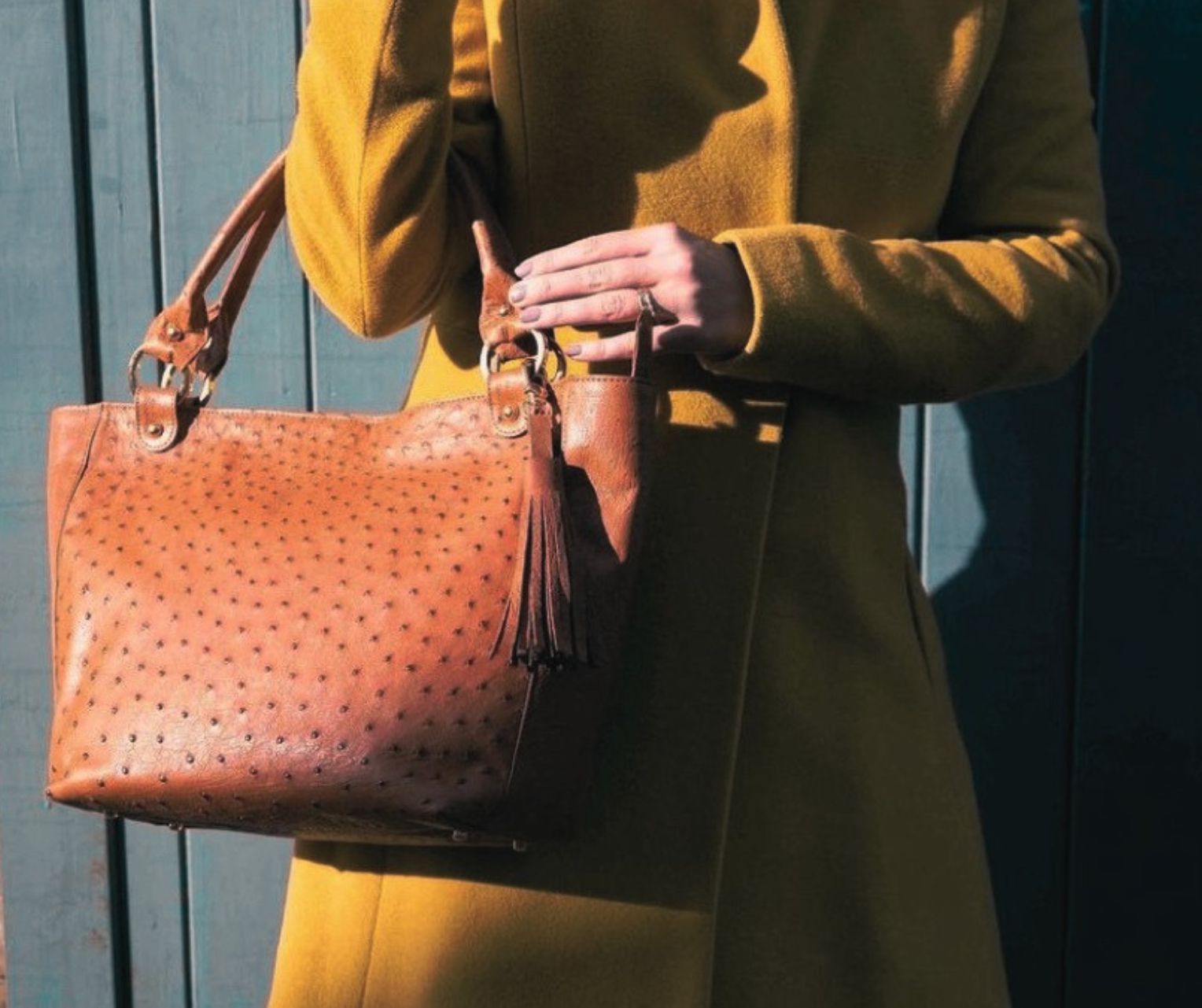 ostrich faux leather handbag - Gem