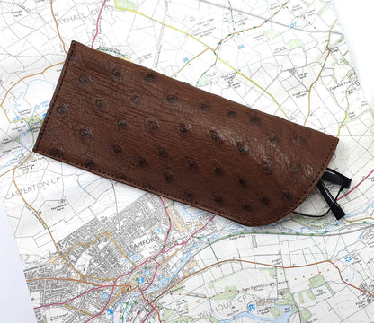 Ostrich Leather Glasses Case