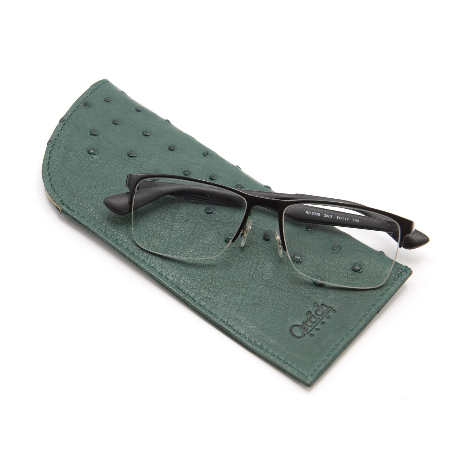 Ostrich Leather Glasses Case