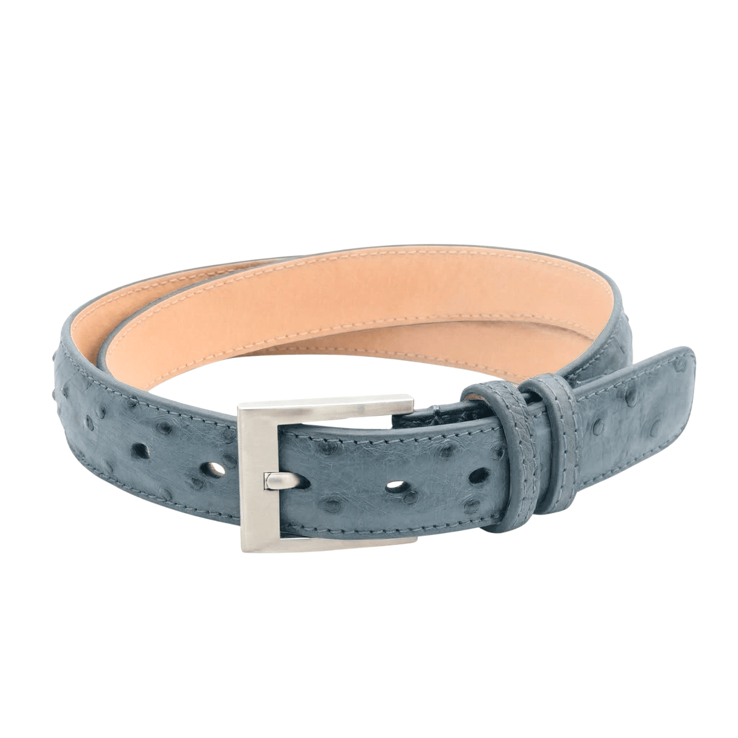 Anthracite Grey Ostrich Belt - Ostrich Leather Belt